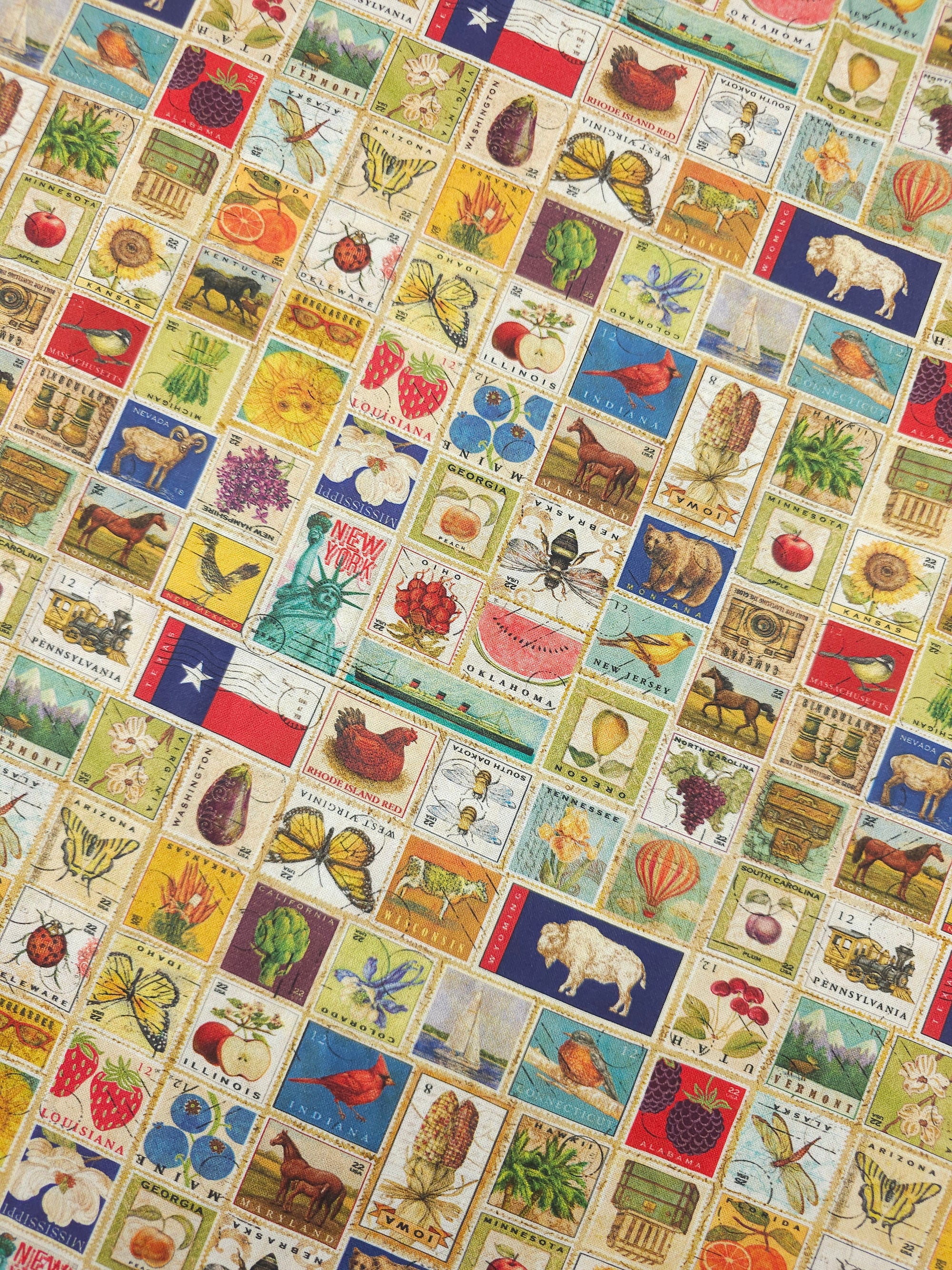 State Stamps 100% Cotton