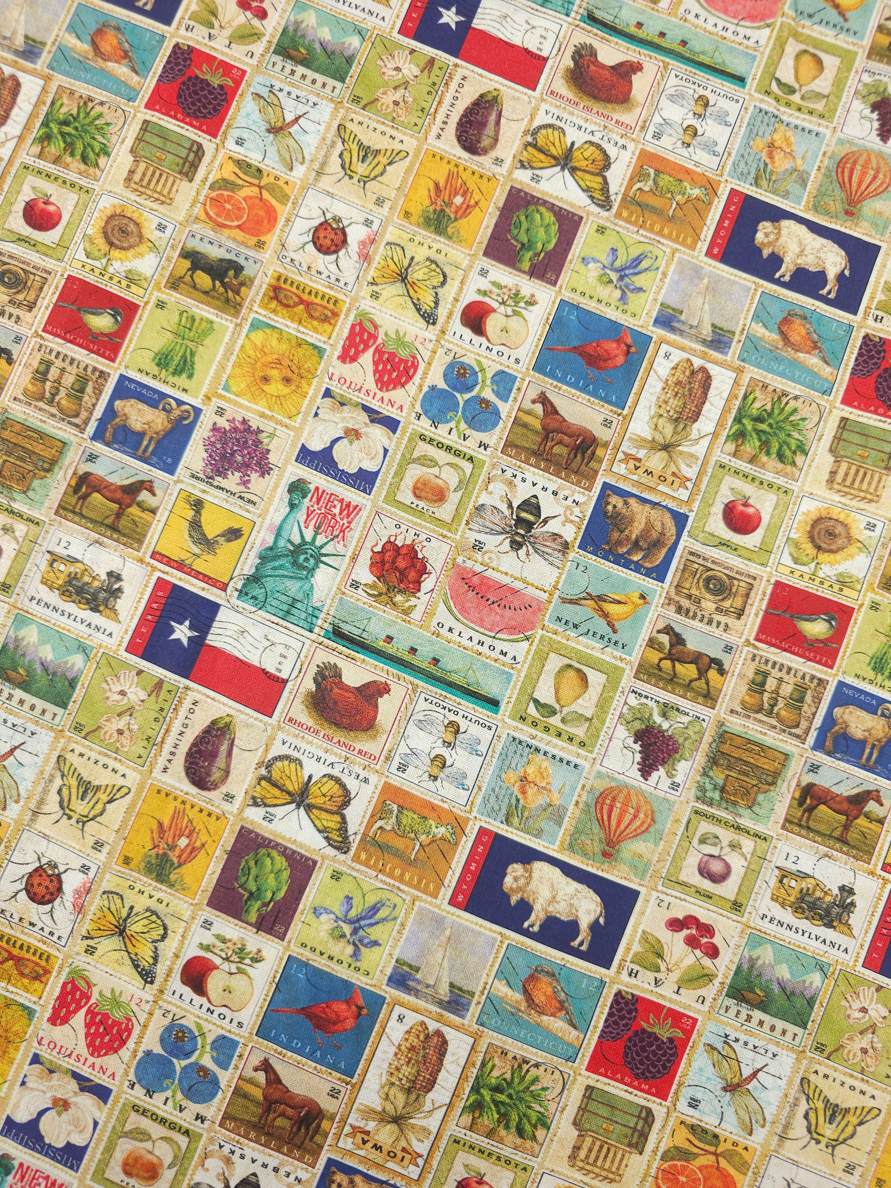 State Stamps 100% Cotton