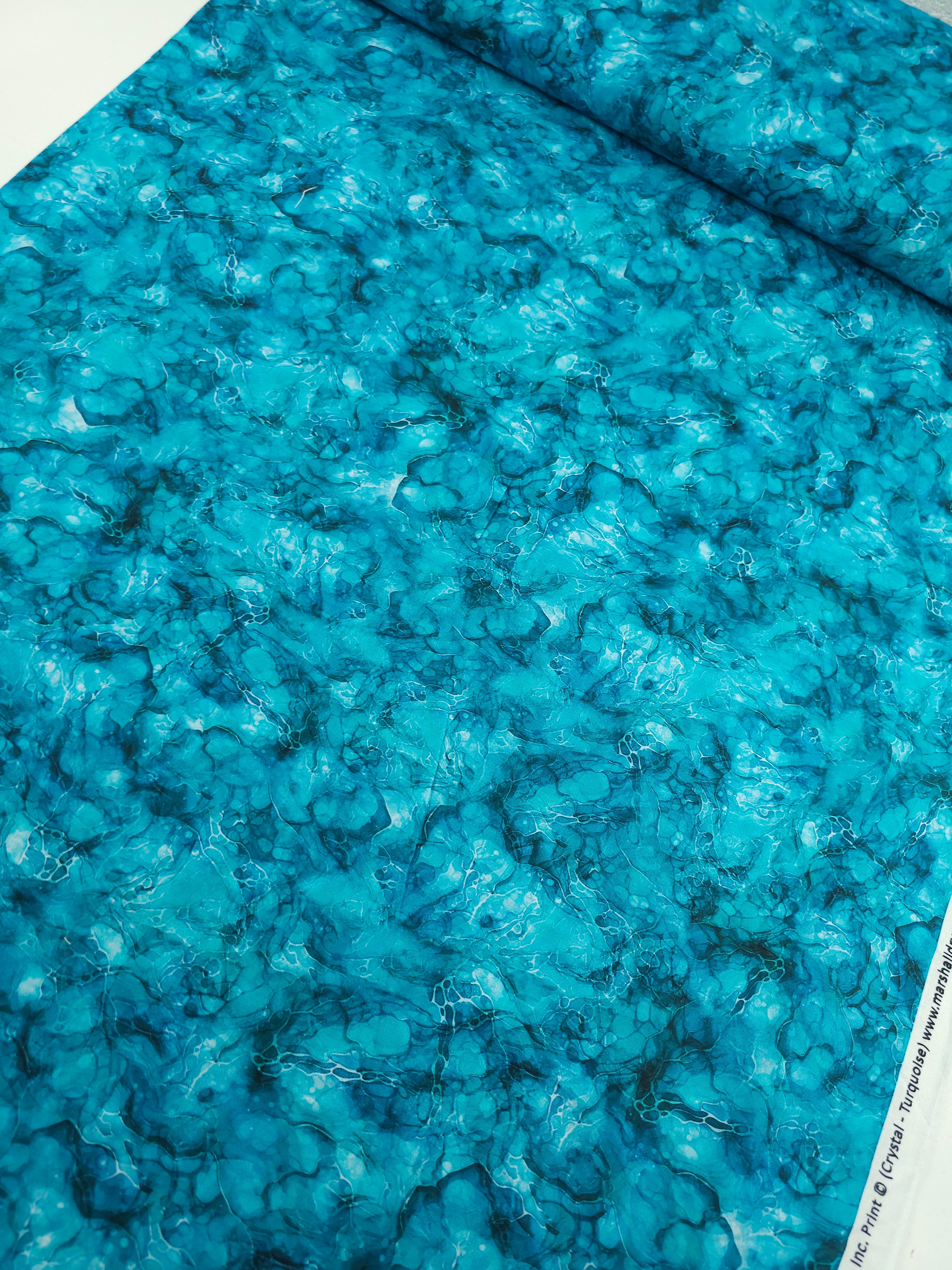Turquoise Crystal Waters 100% Cotton