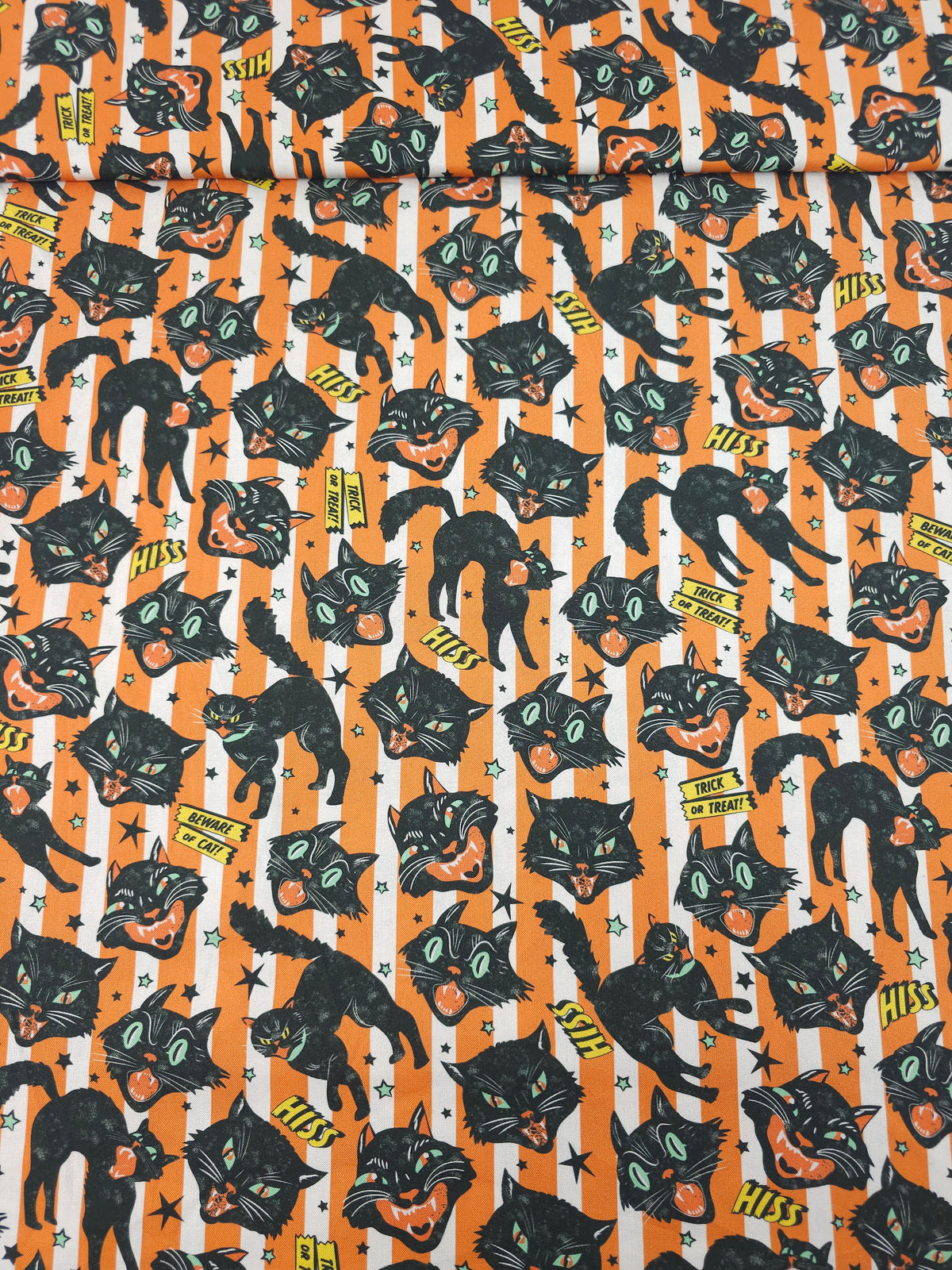 Orange Striped Trick Or Treat Cat 100% Cotton
