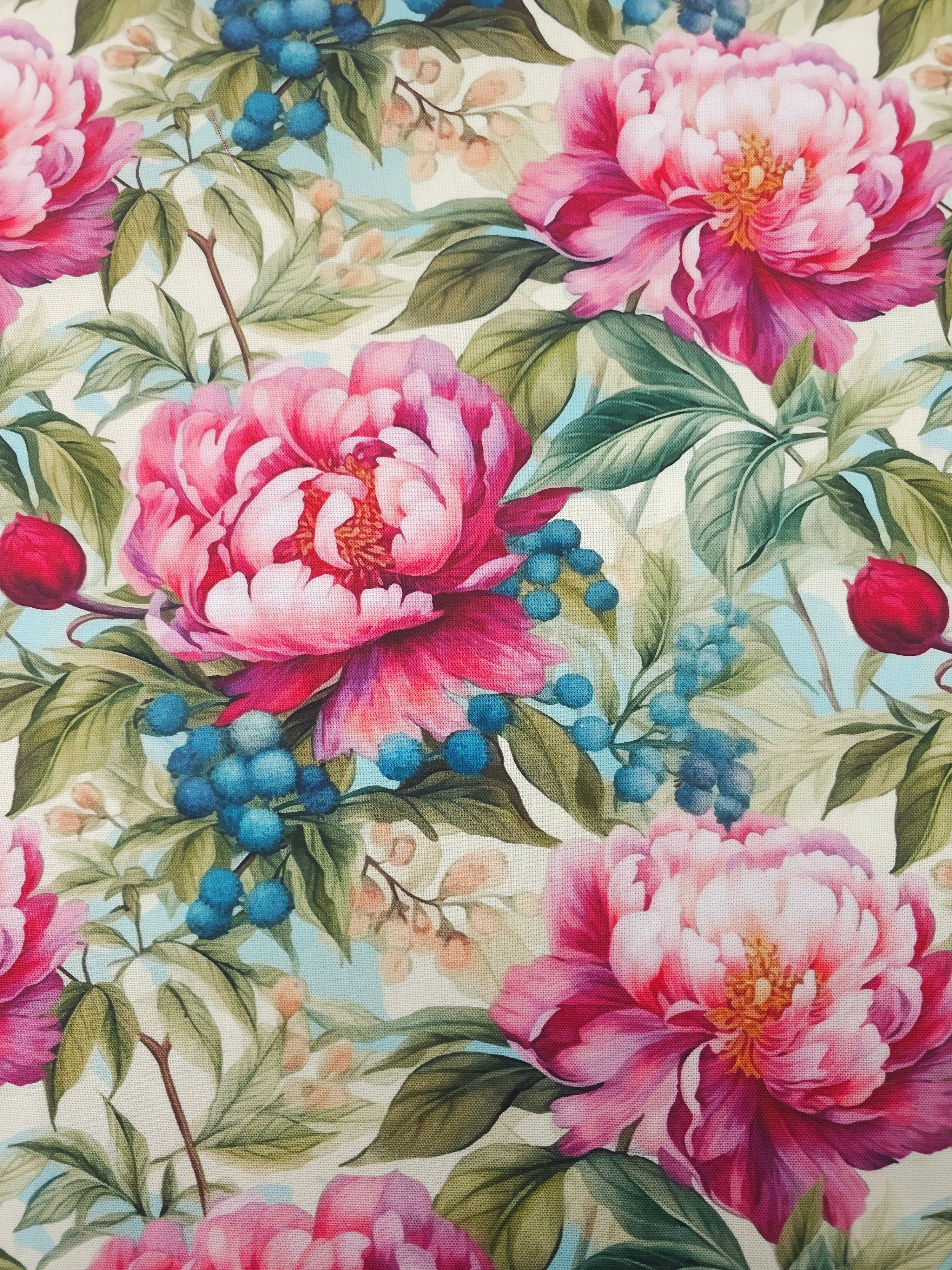 Botanical Peonies Canvas Cotton