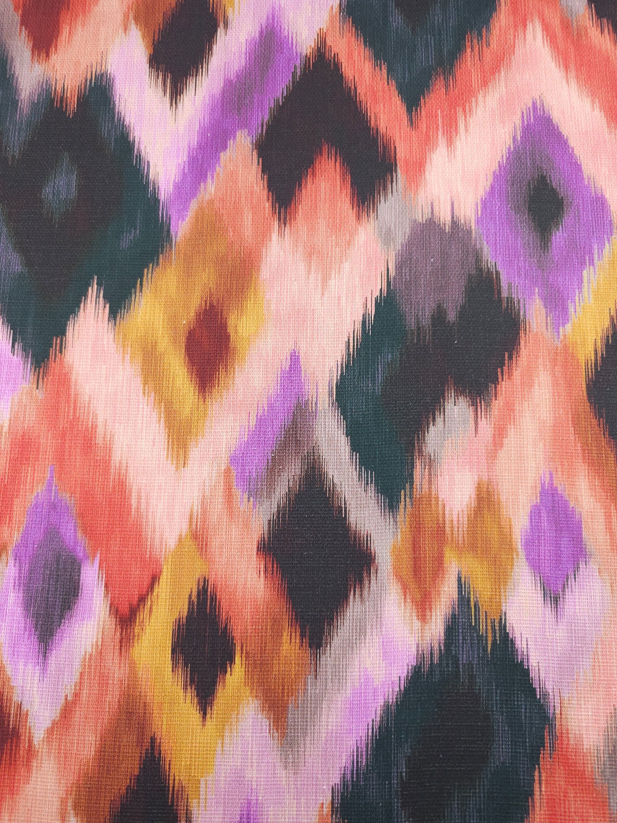 Abstract Ikat Blur Canvas Cotton