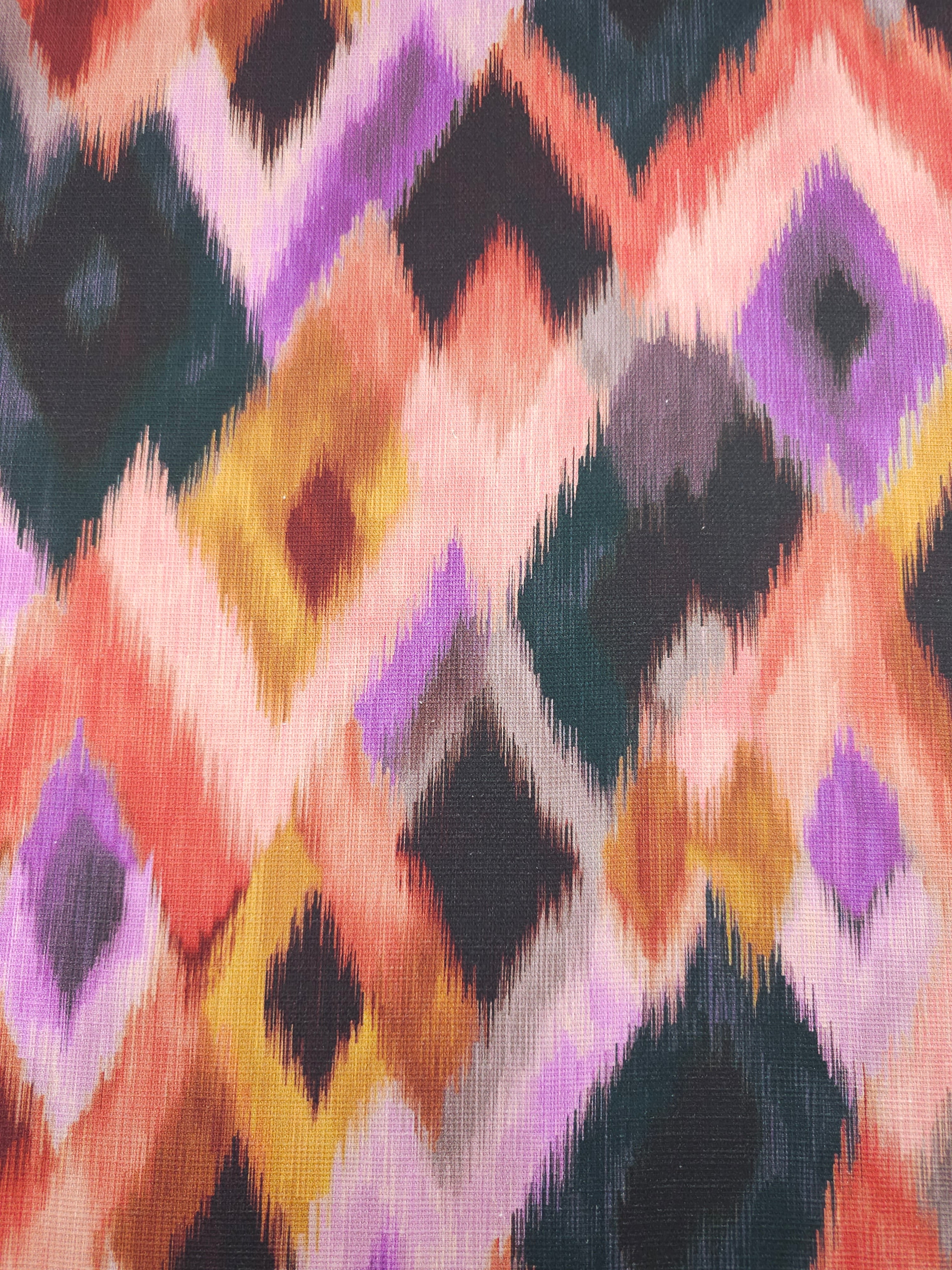 Abstract Ikat Blur Canvas Cotton