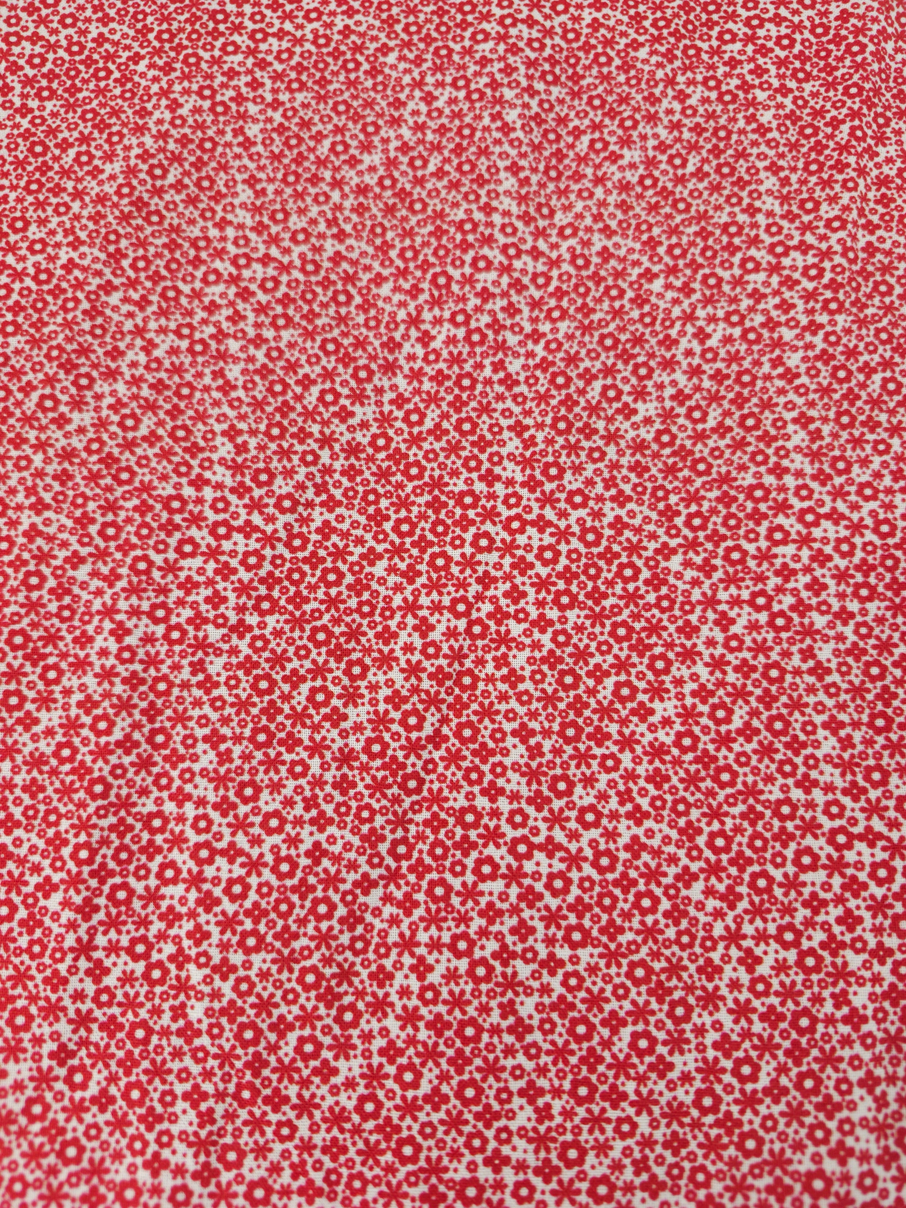 Ultra Mini Ditsy Red Flower 100% Cotton