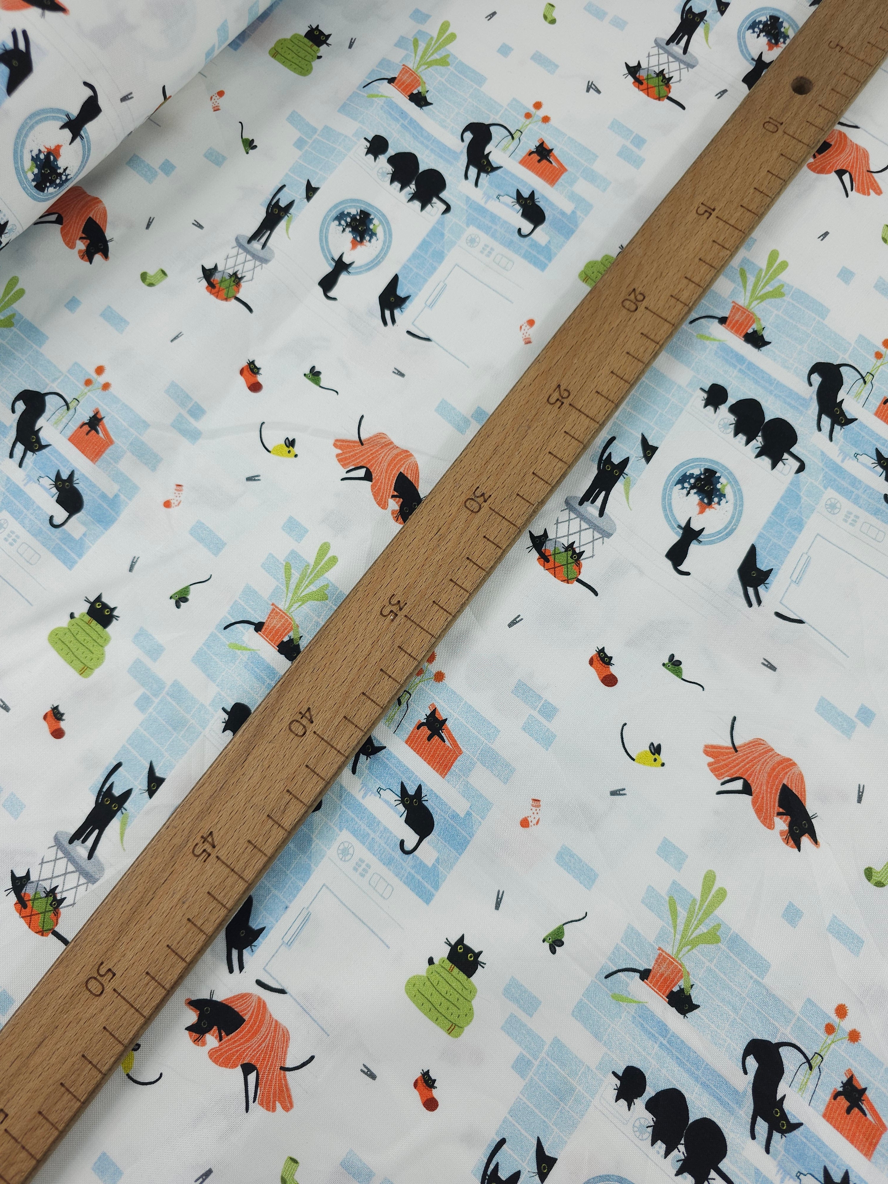 Cats In The Laundry 100% Cotton