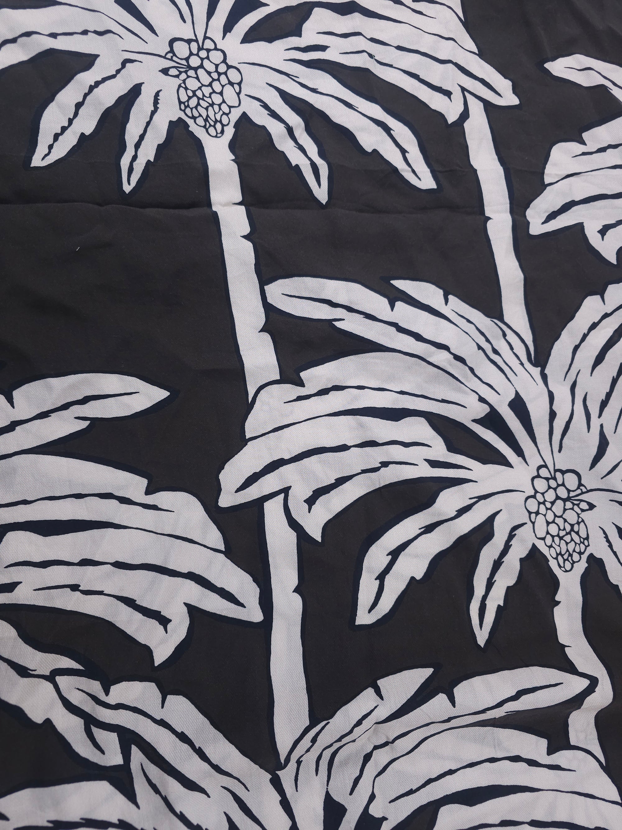 Palm tree black Viscose chalis - 1.7m piece