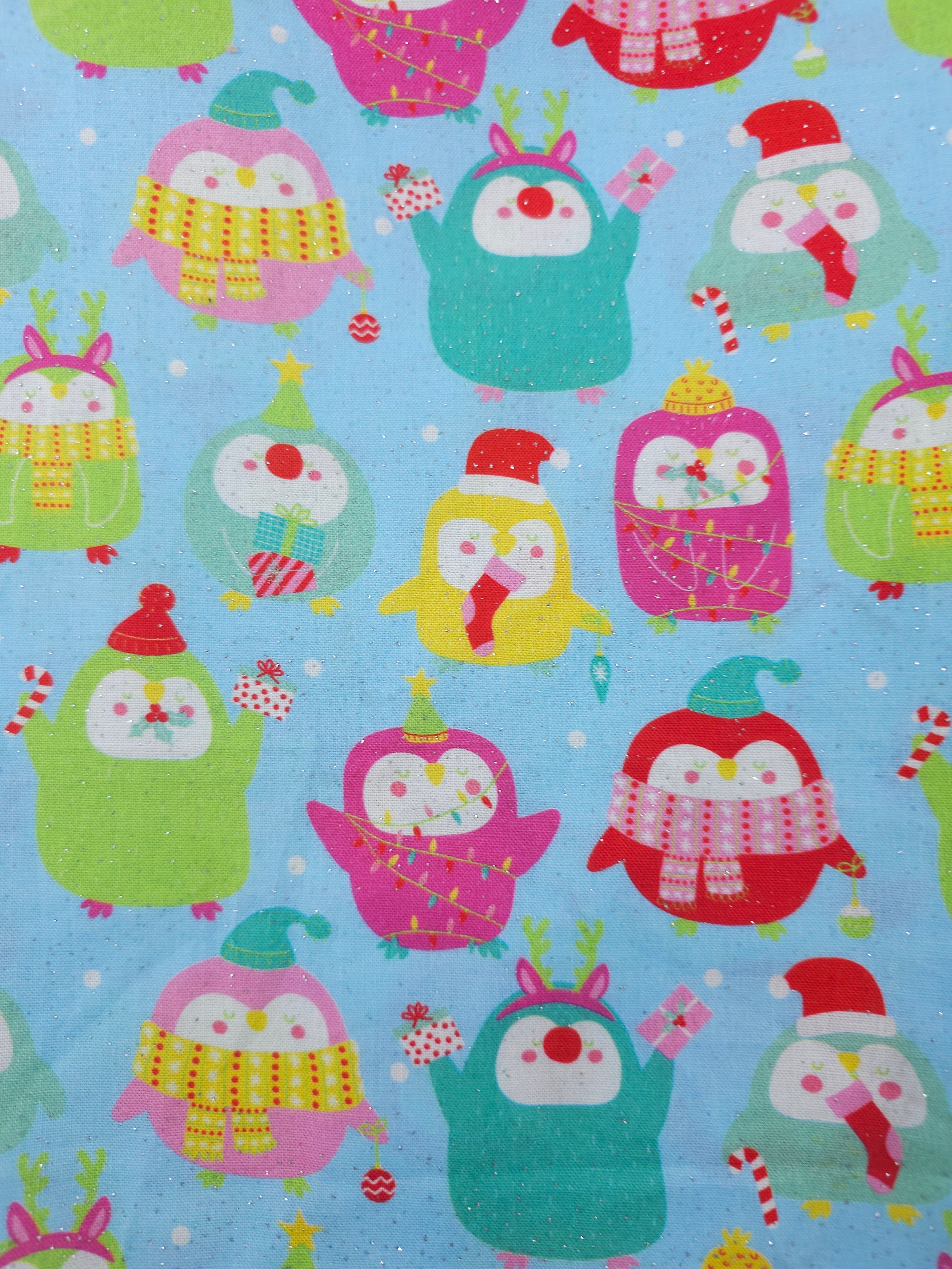 Glitter party penguin Cotton- 2m piece