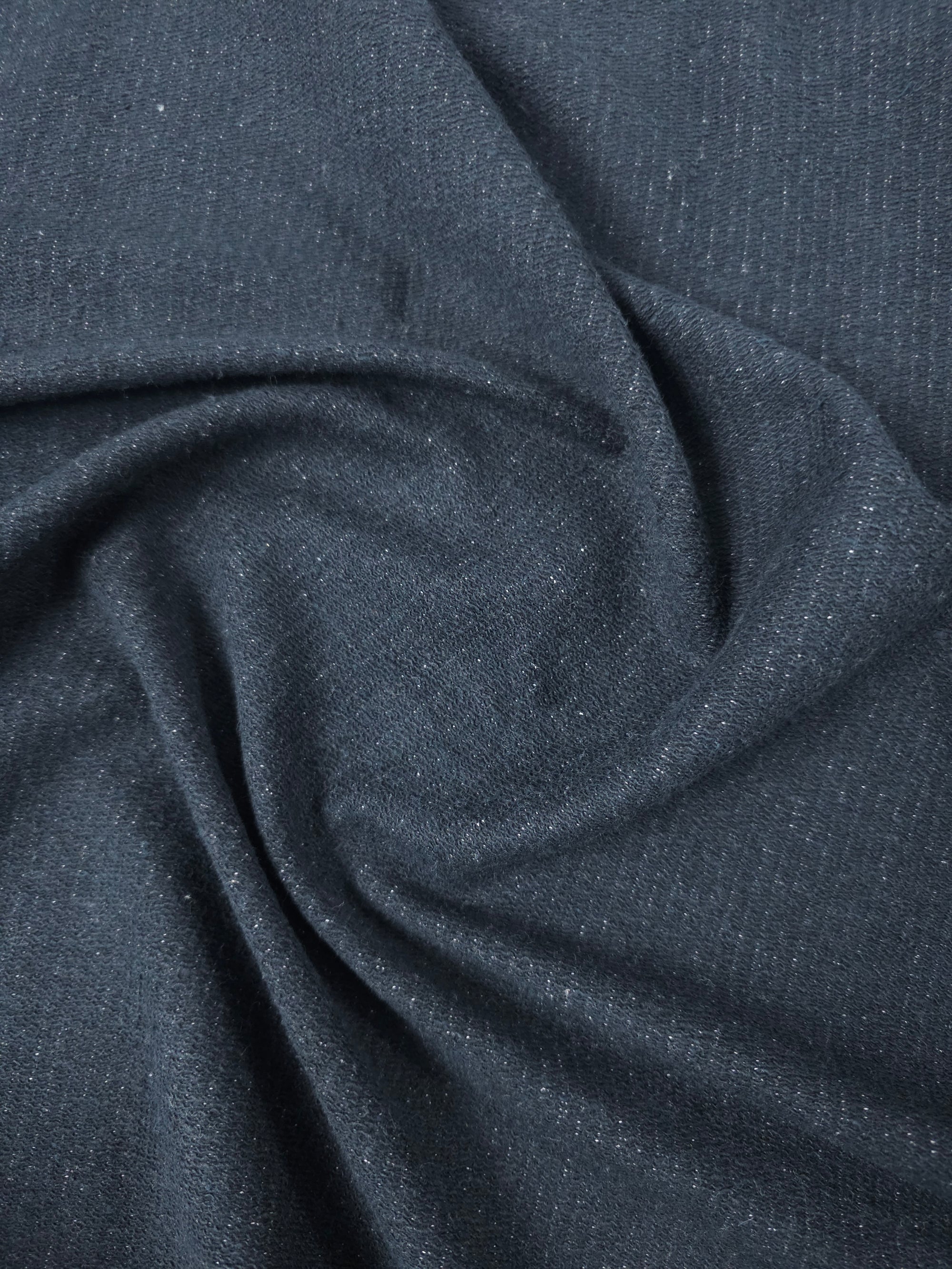 Charcoal Black Pinstripe Loopback Terry