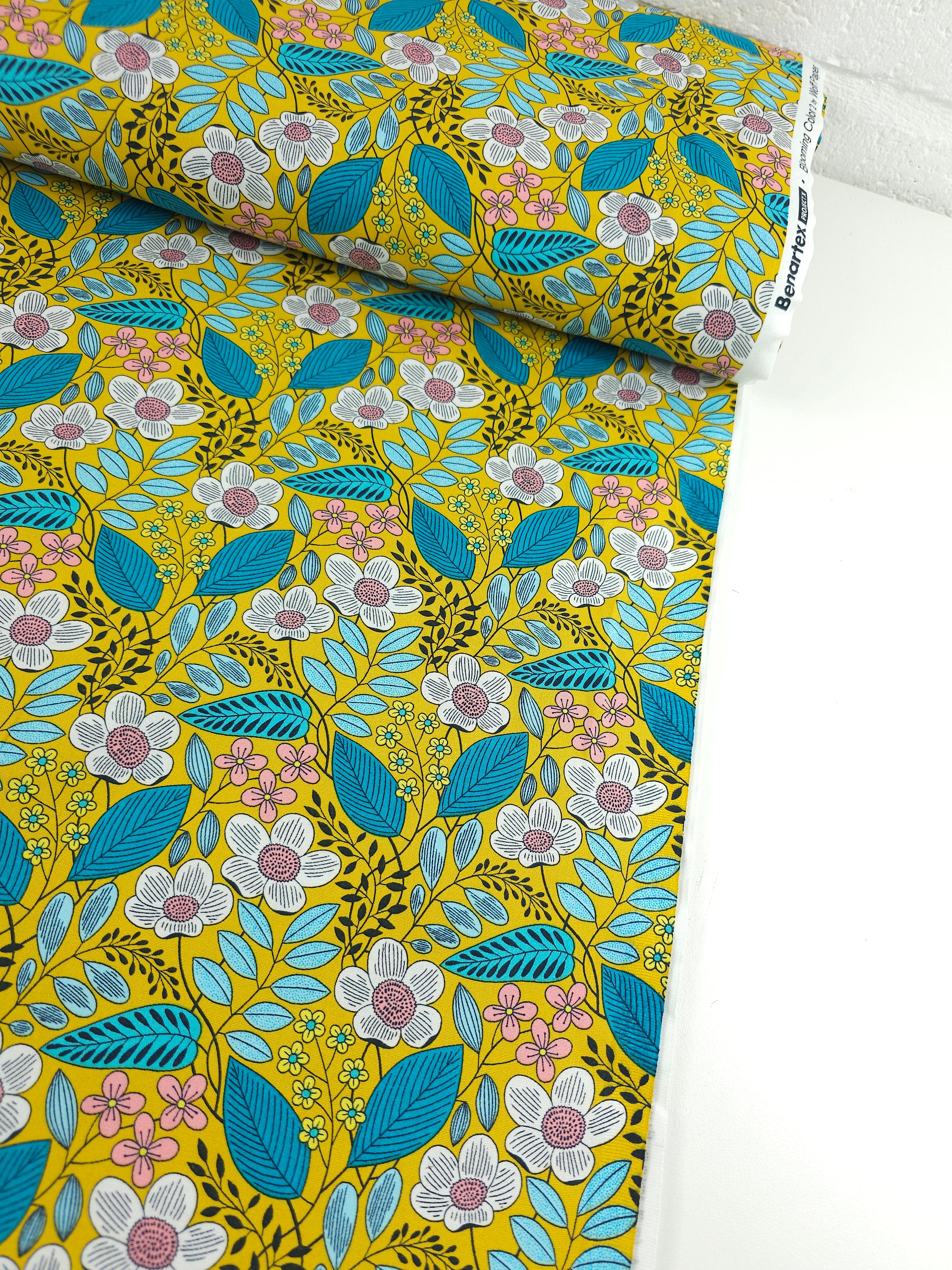 Marigold Floresence Floral 100% Cotton - Benartex