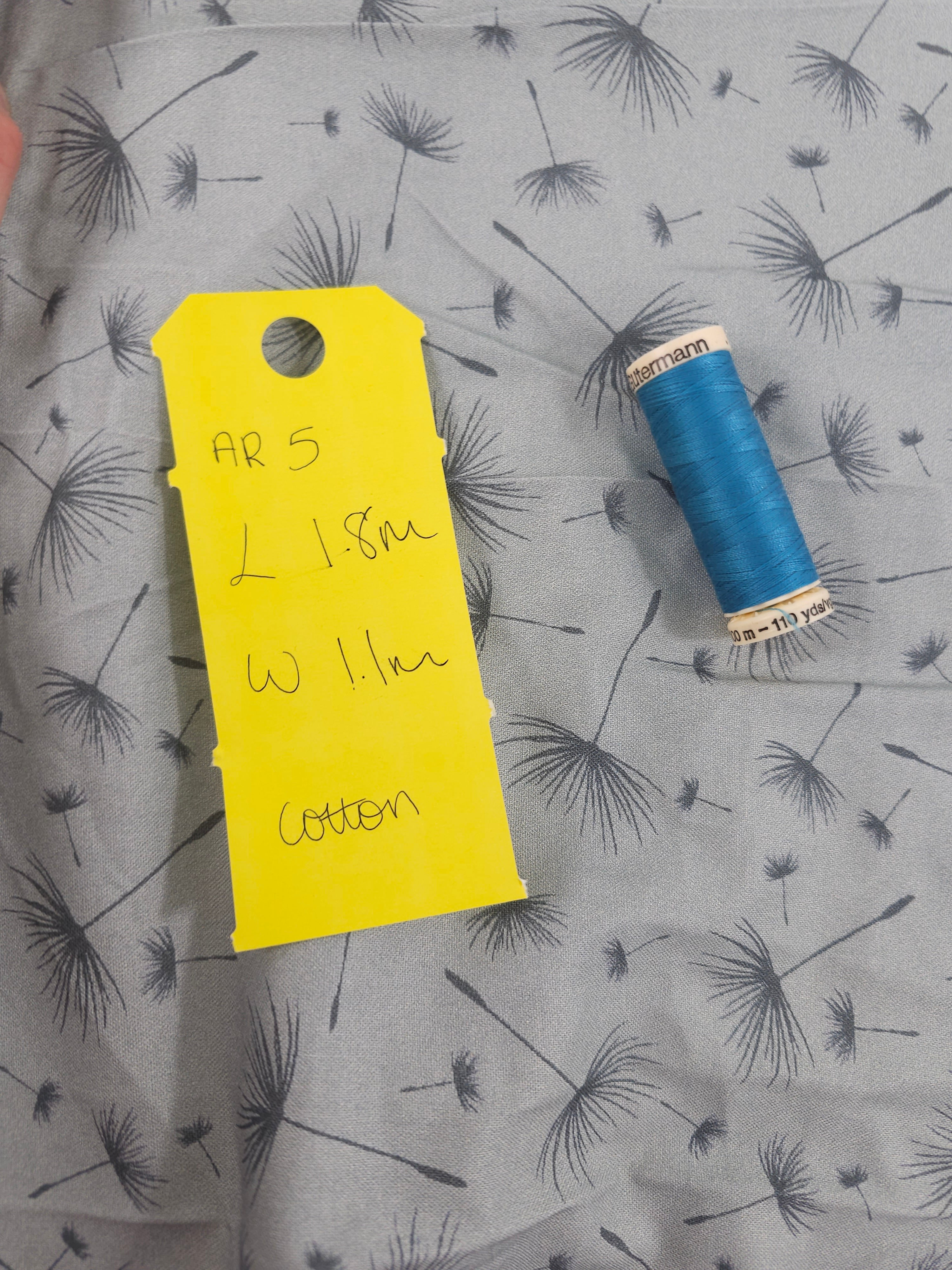 Grey dandelion Cotton- 1.8m piece