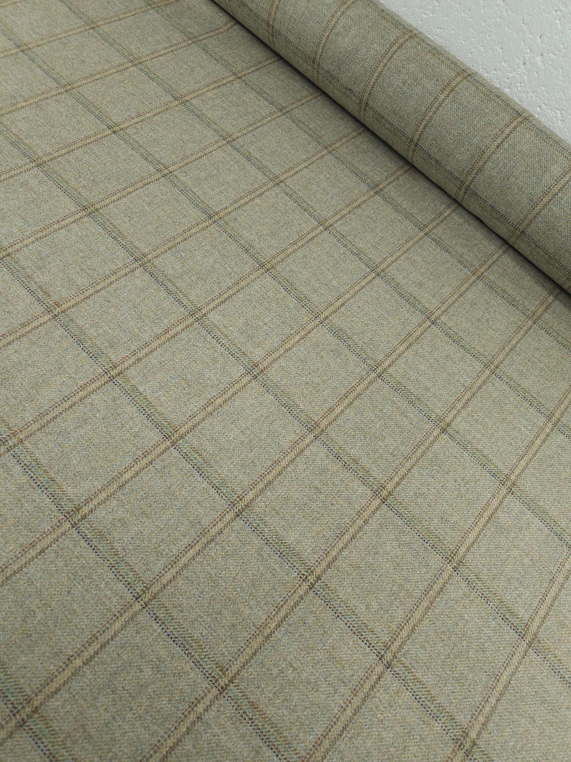 Greige Square Check Soft 100% Wool *ABRAHAM MOON*