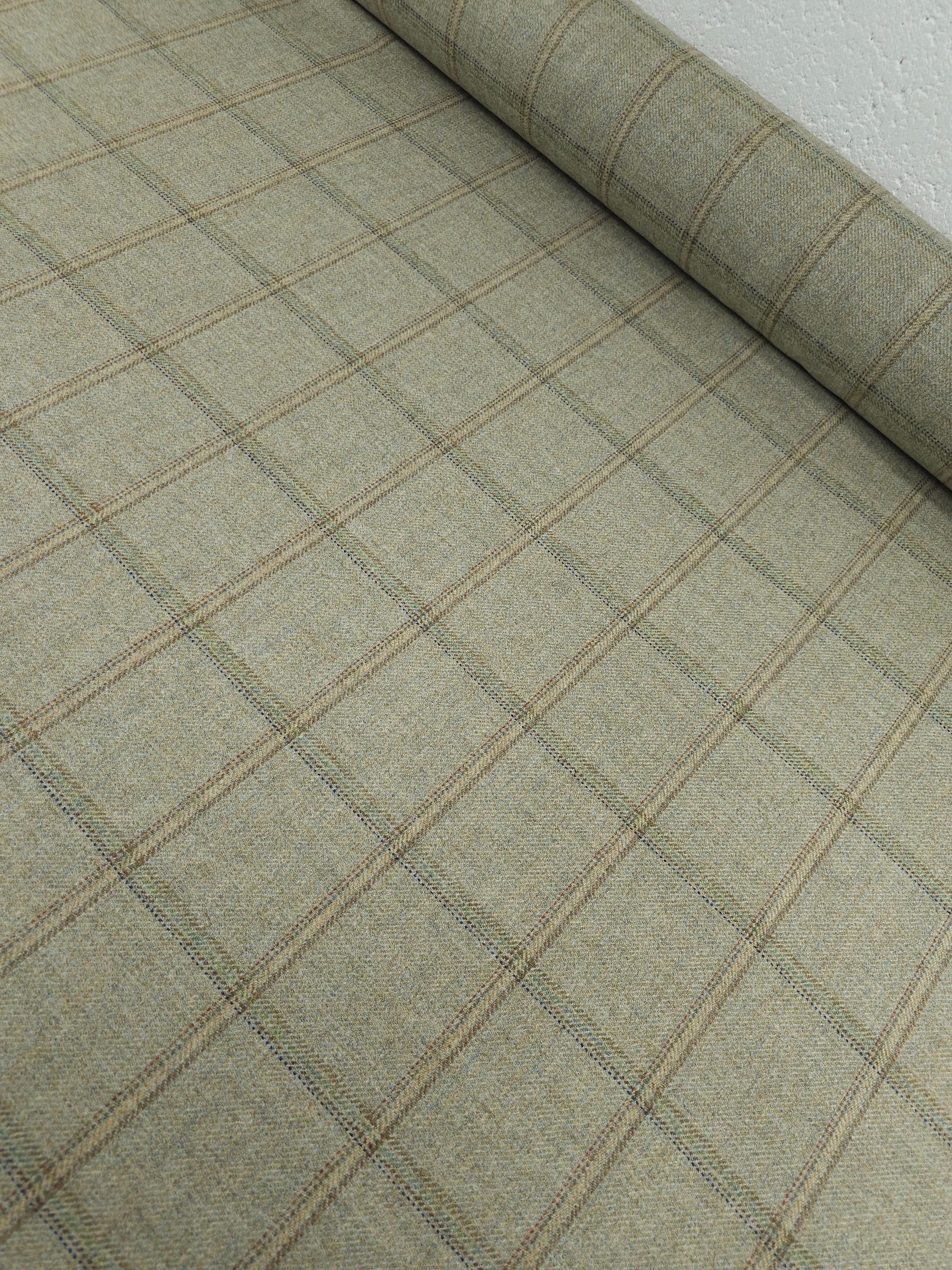 Greige Square Check Soft 100% Wool *ABRAHAM MOON*