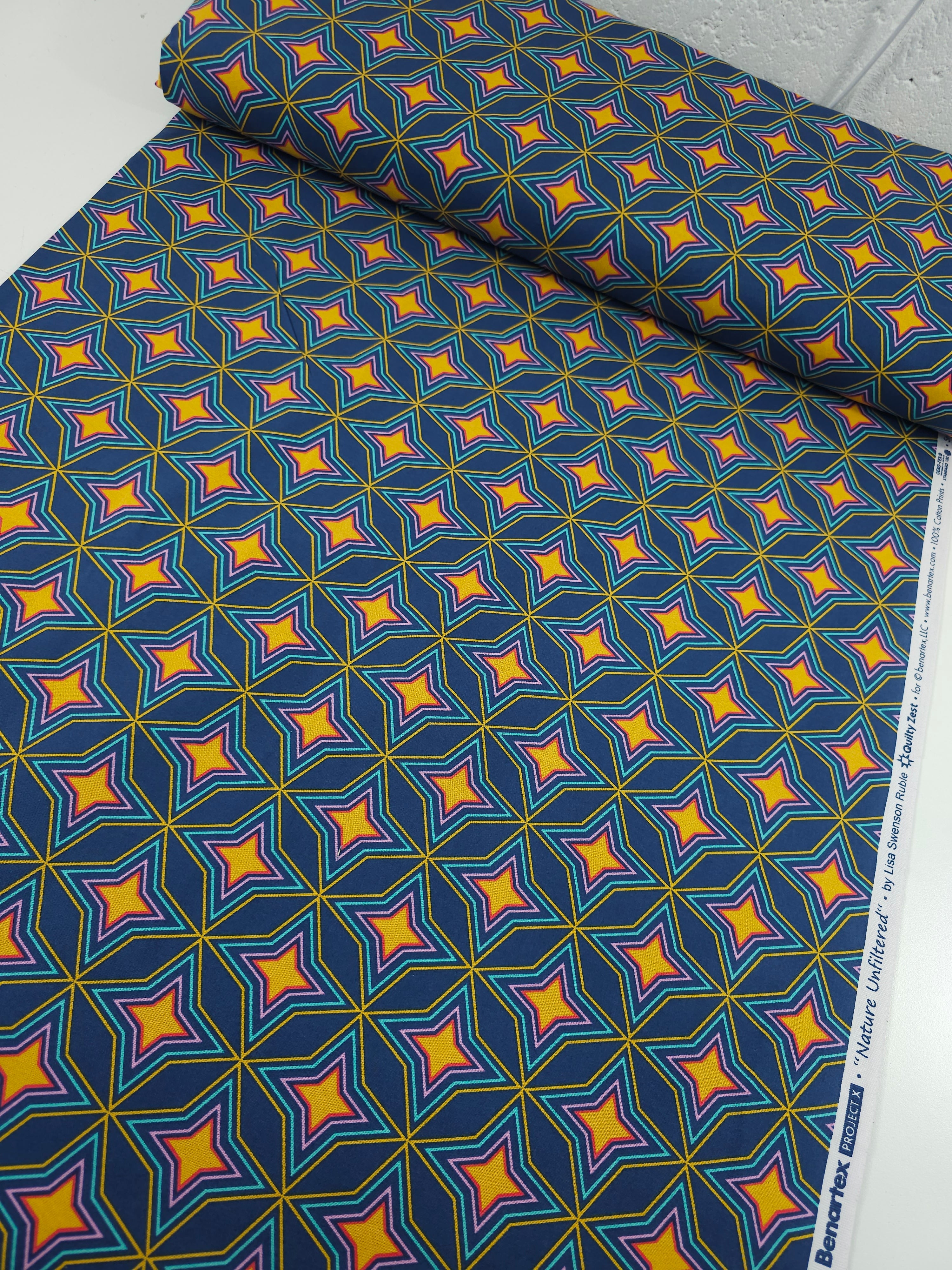 Geometric Diamond Star 100% Cotton - Benartex