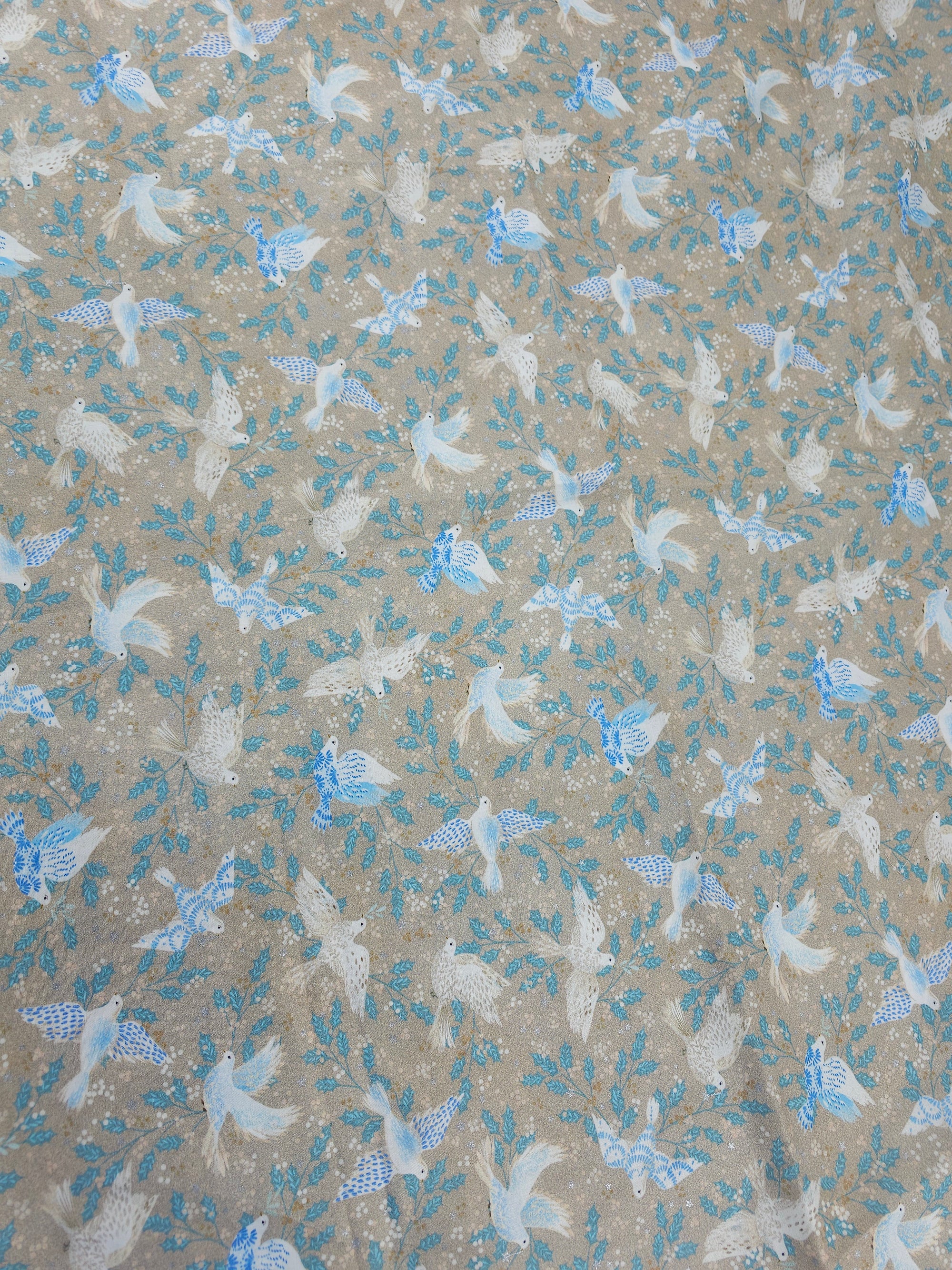 Beige bird Cotton- 1.4m piece