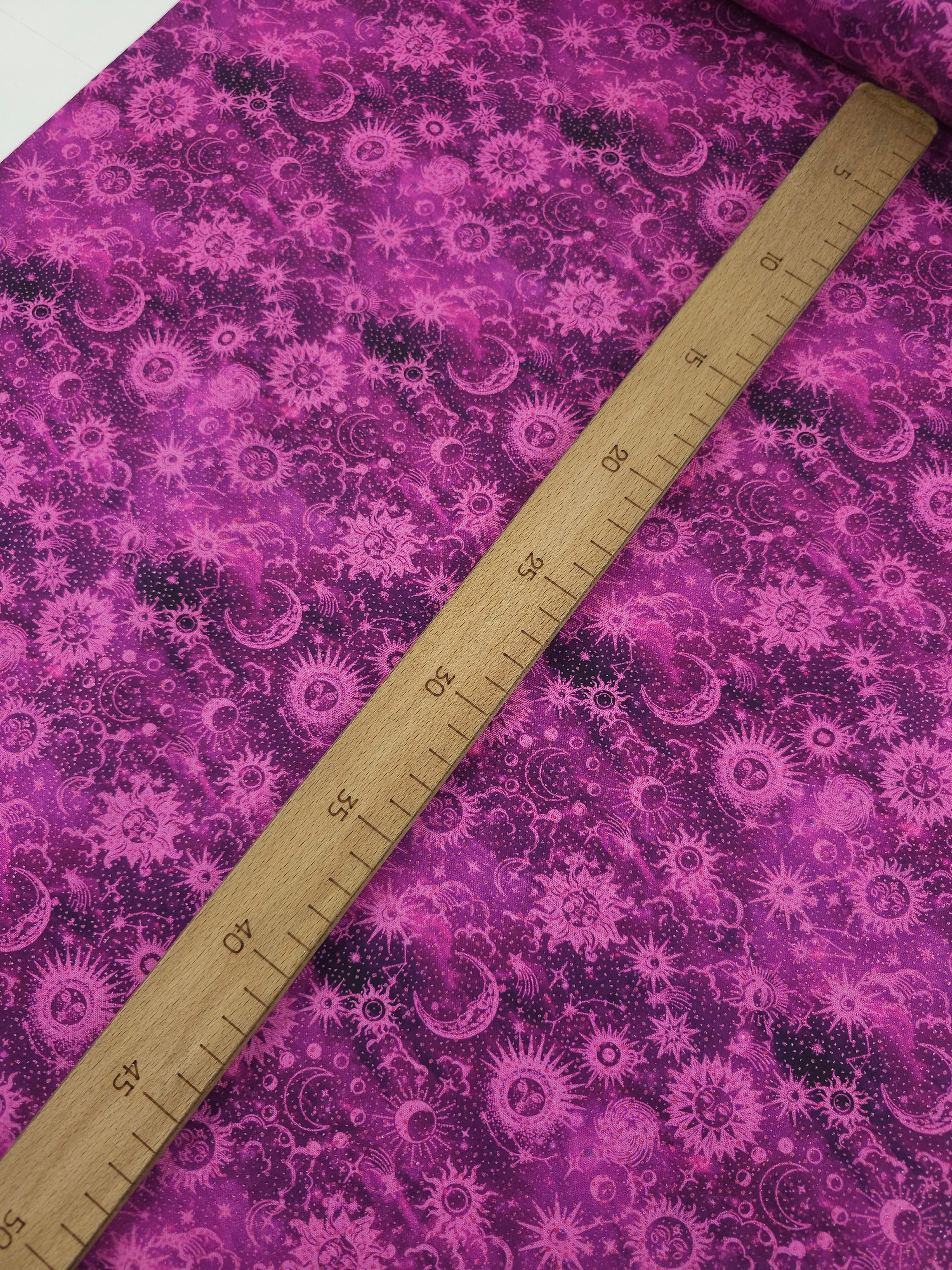 Magenta/Silver Celestial Skies 100% Cotton - Benartex