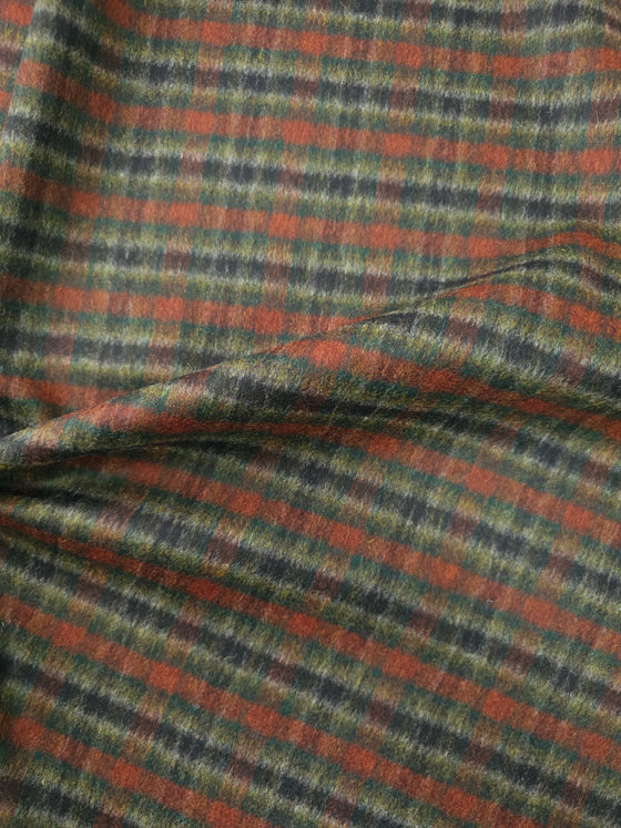 Red/Khaki Tartan Lightweight 100% Wool
