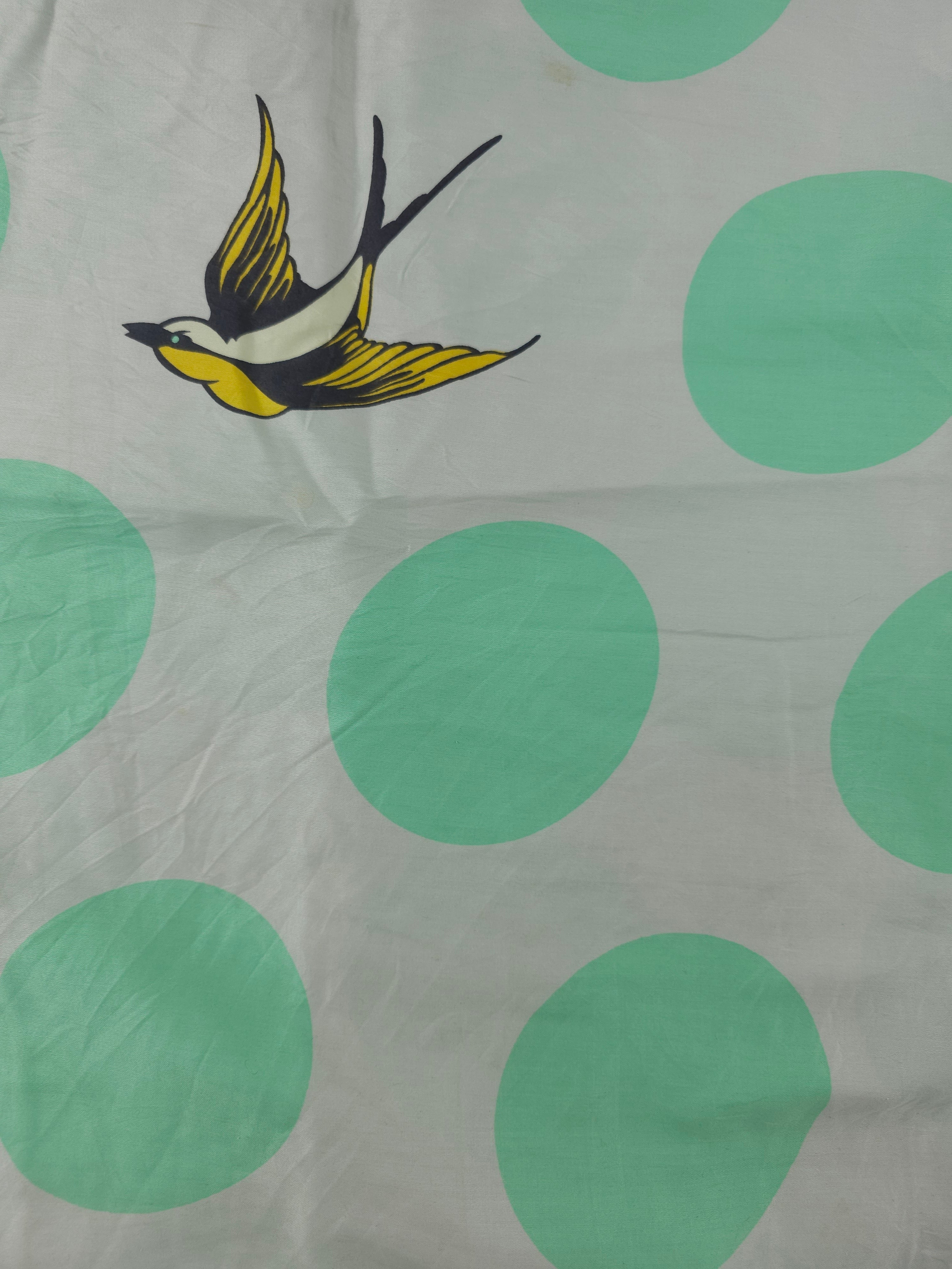 Mint birdspotting Cotton sateen- 1.7m piece