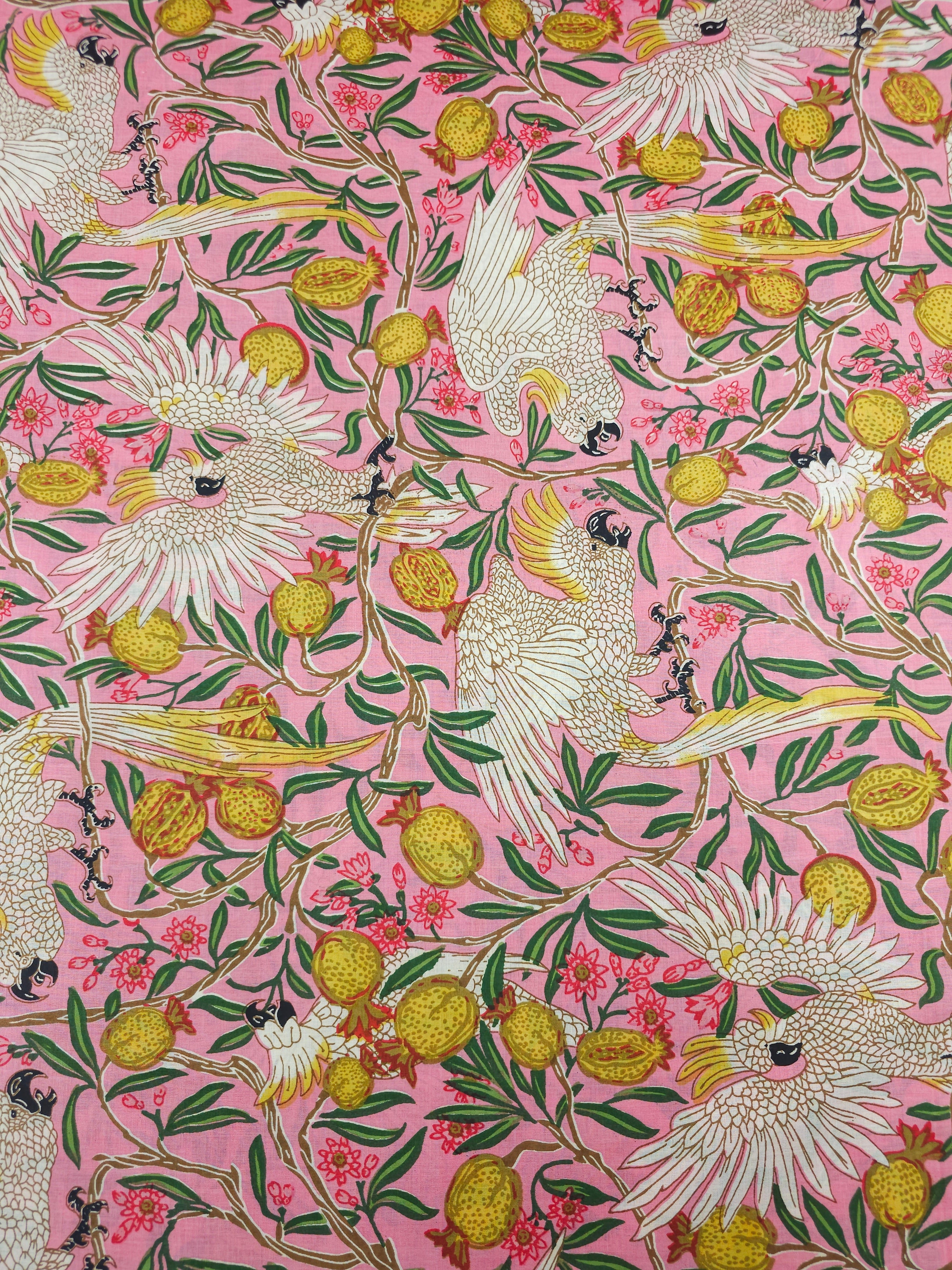 Pomegranate Parrot Paradise Cambric Cotton