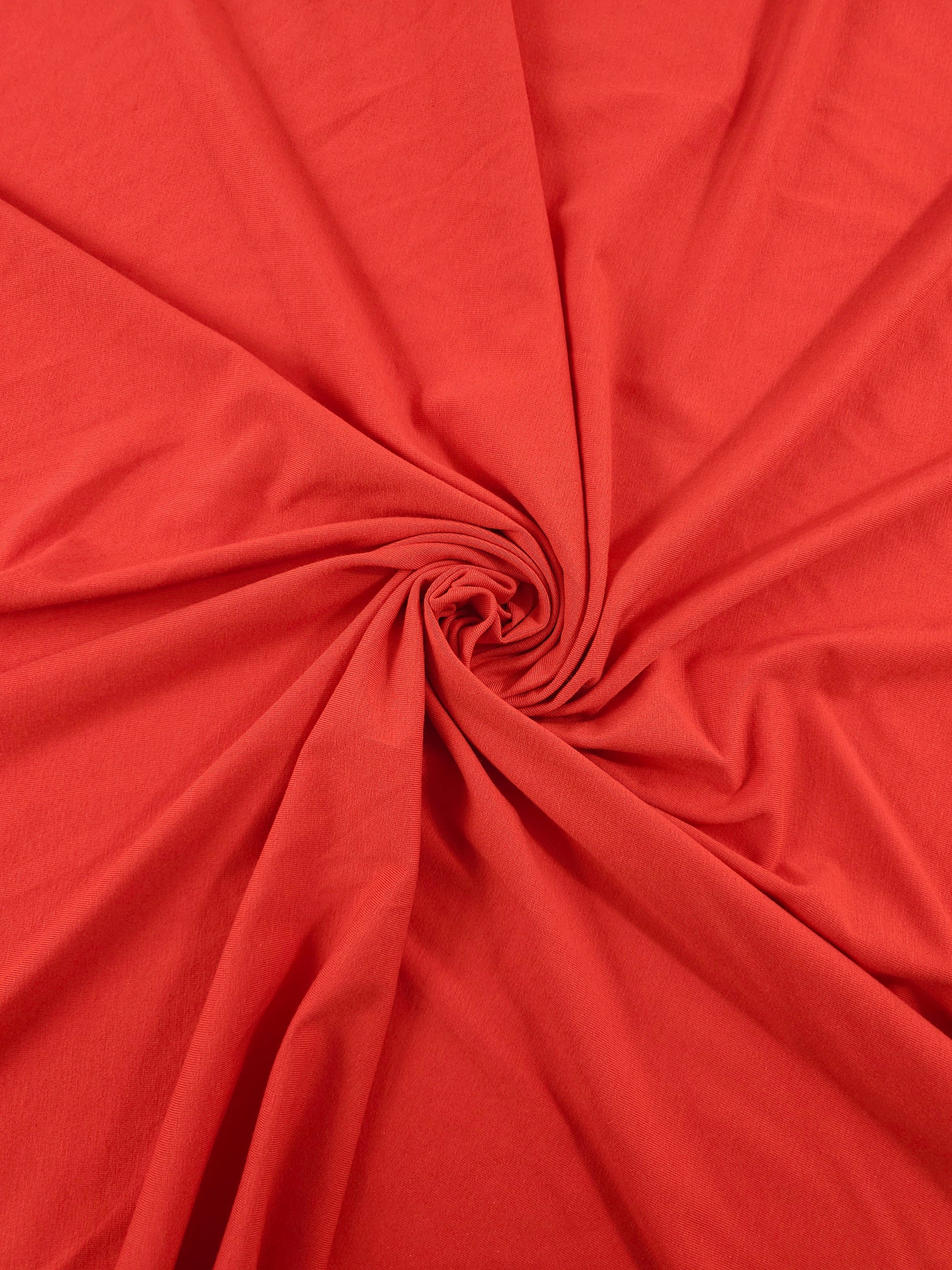 Orangey Red Organic Bamboo Cotton Jersey