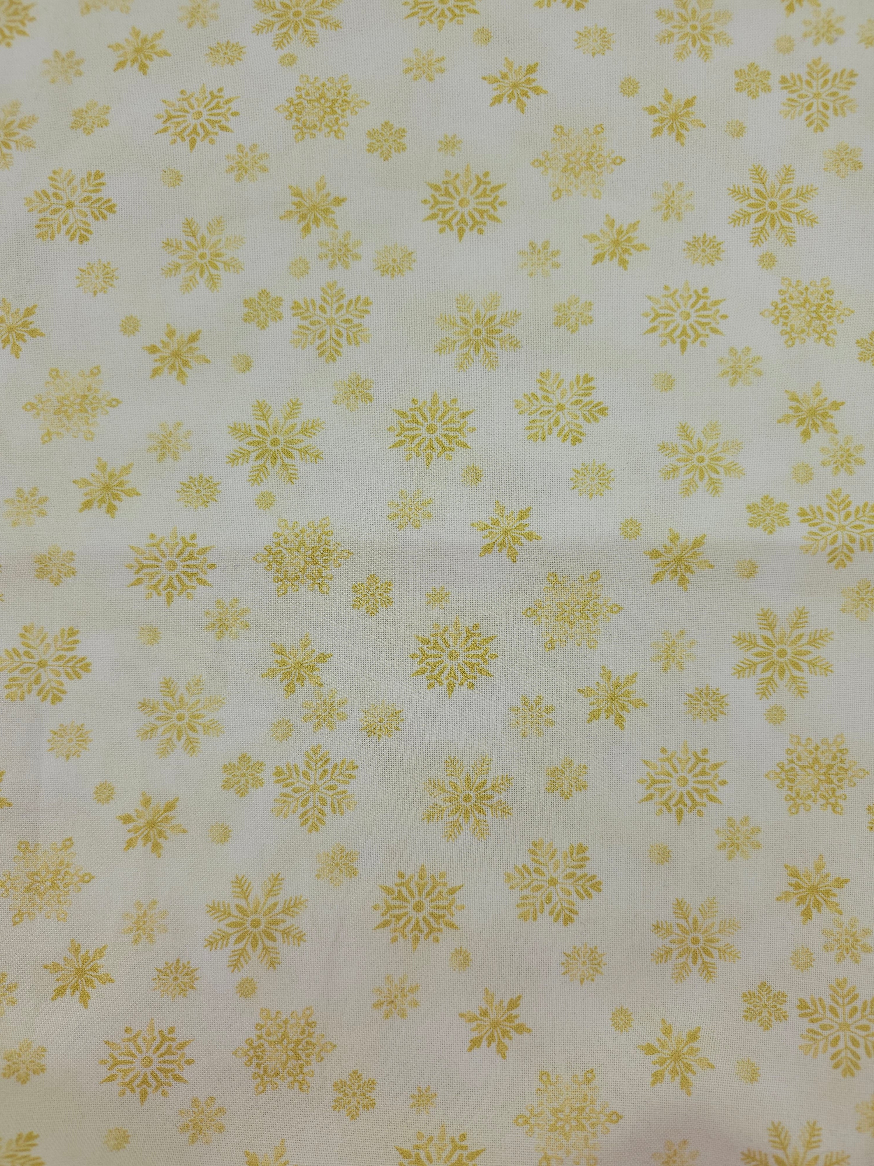 Goldie Yellow Snowflake Party 100% Cotton - 1.60m Piece