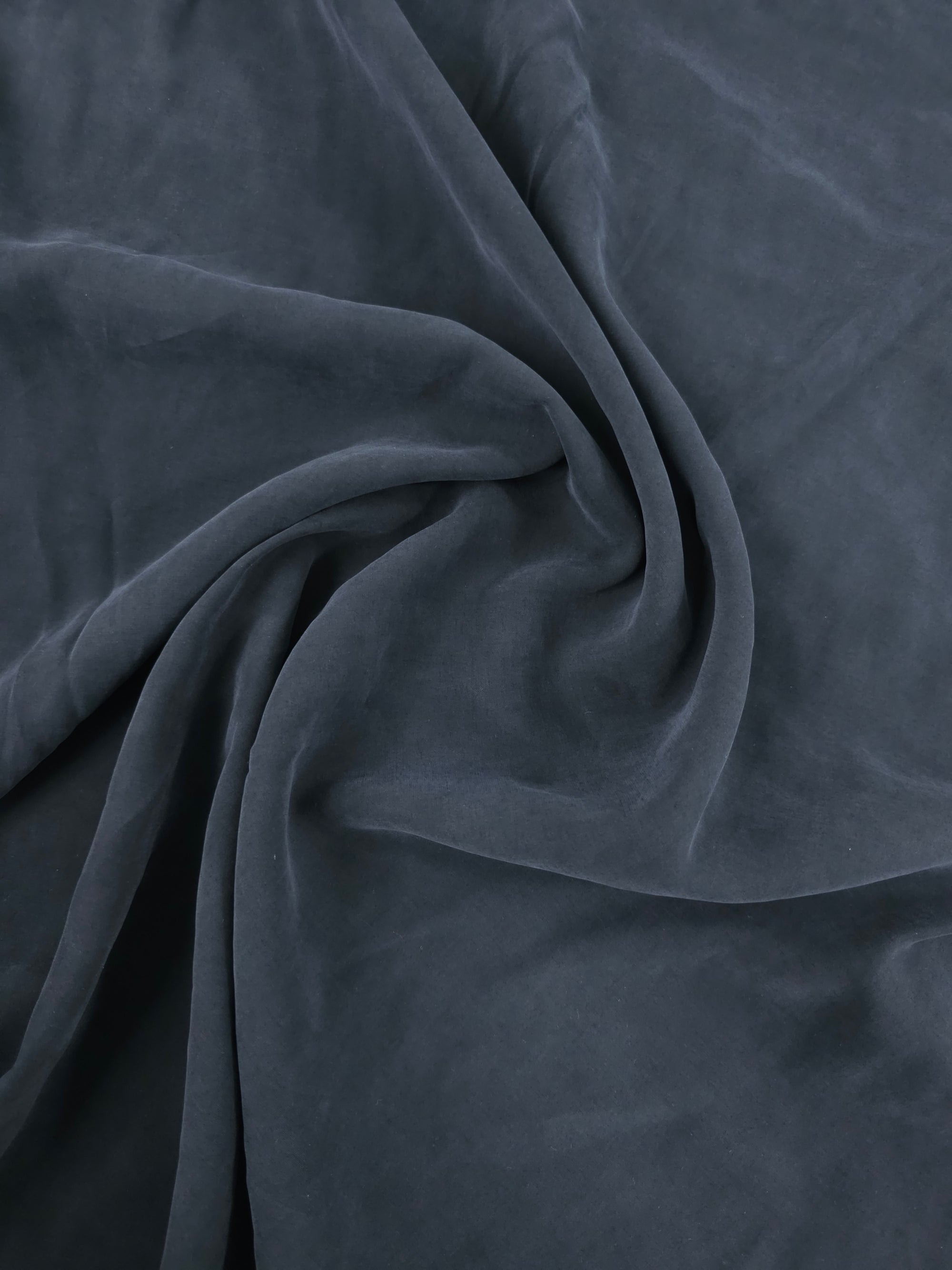 Charcoal Black Sandwashed Cupro