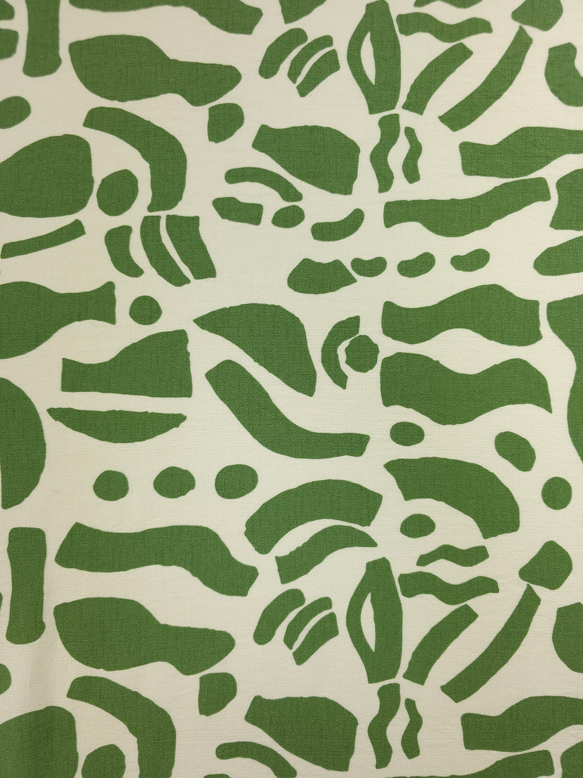 Ivory/Sage Abstract Shapes Viscose Mix