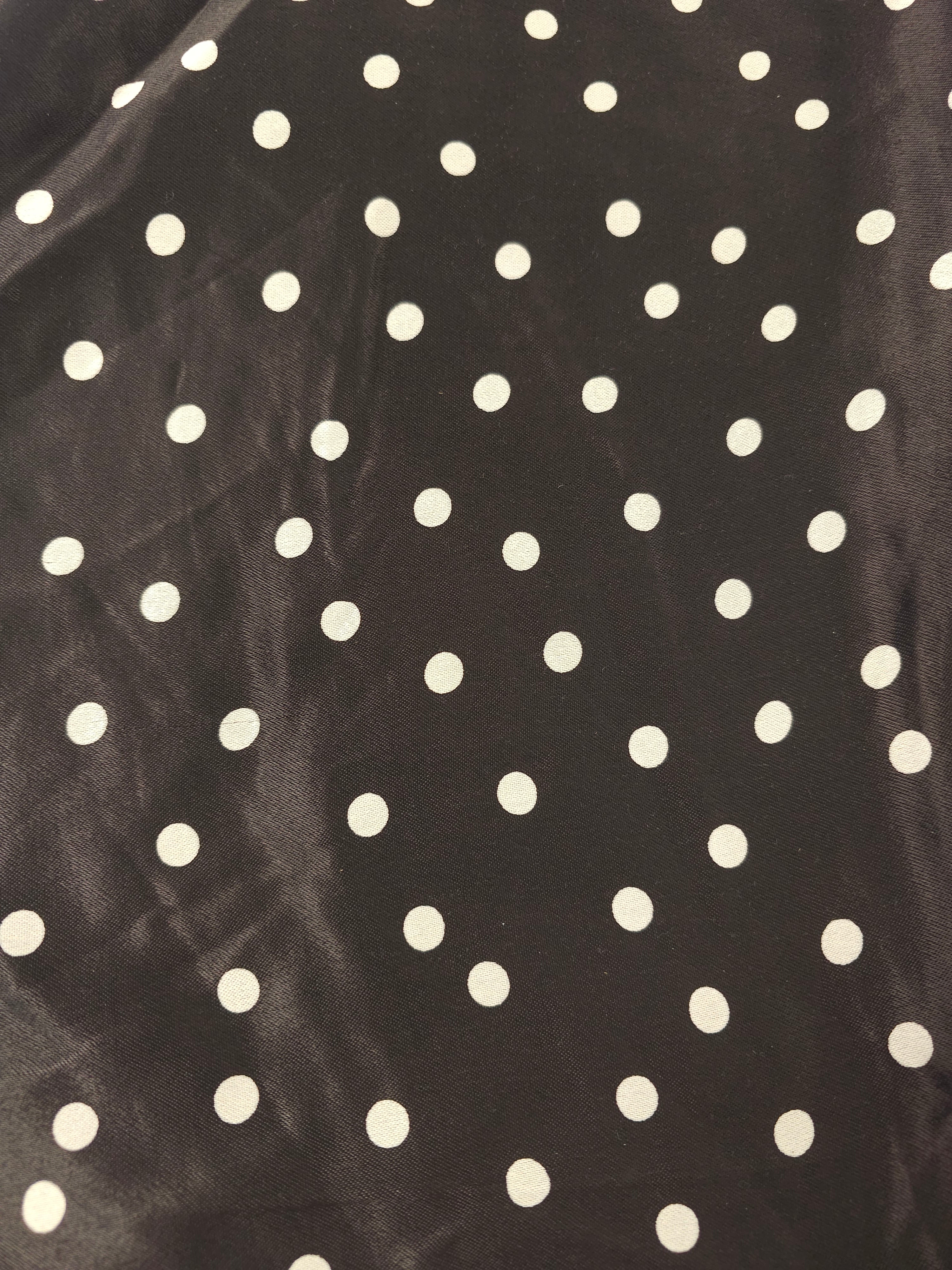 Dark brown polka Viscose sateen- 1.5m piece