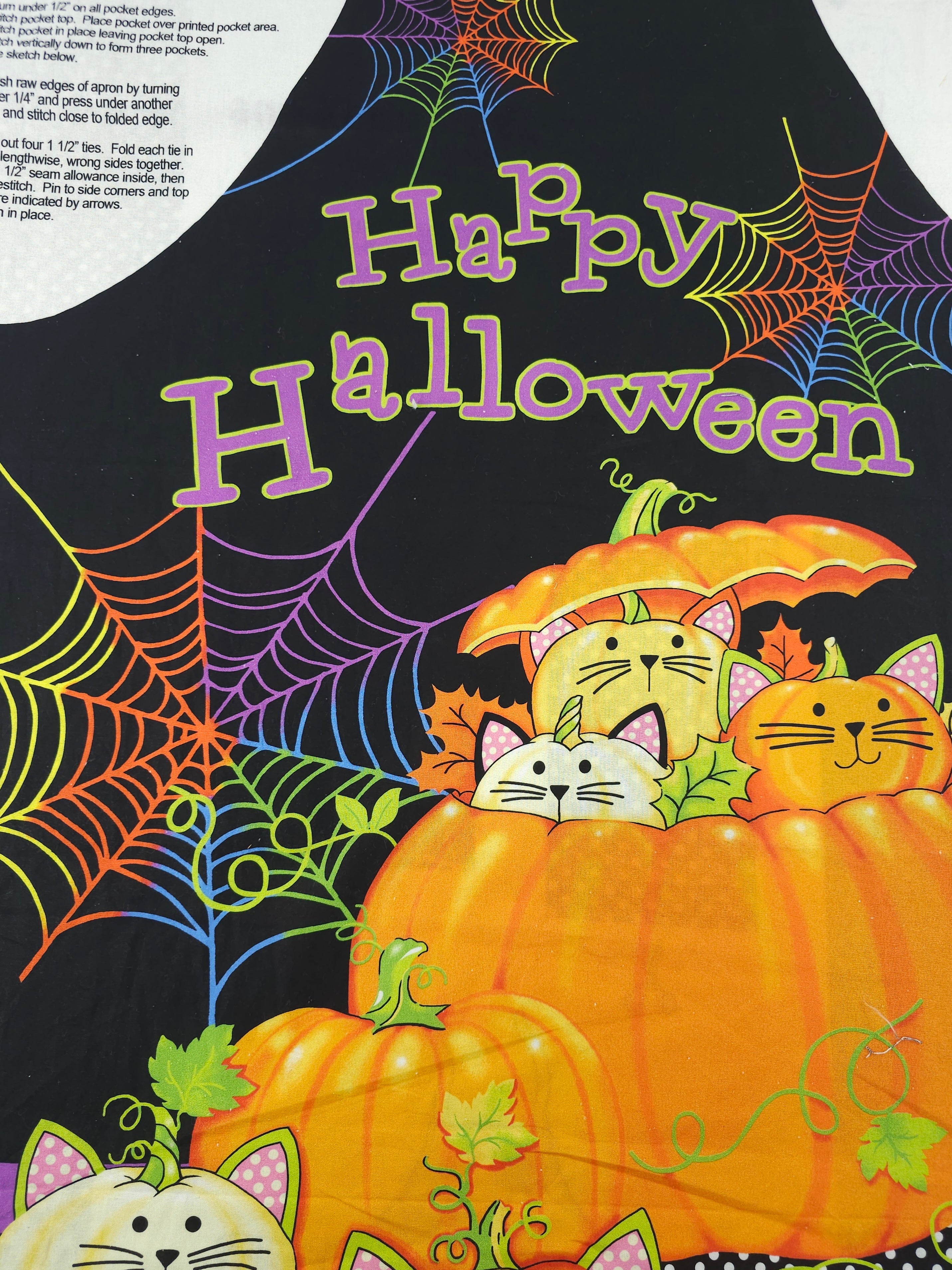 *SEW YOUR OWN* Kitty Pumpkin Apron 100% Cotton