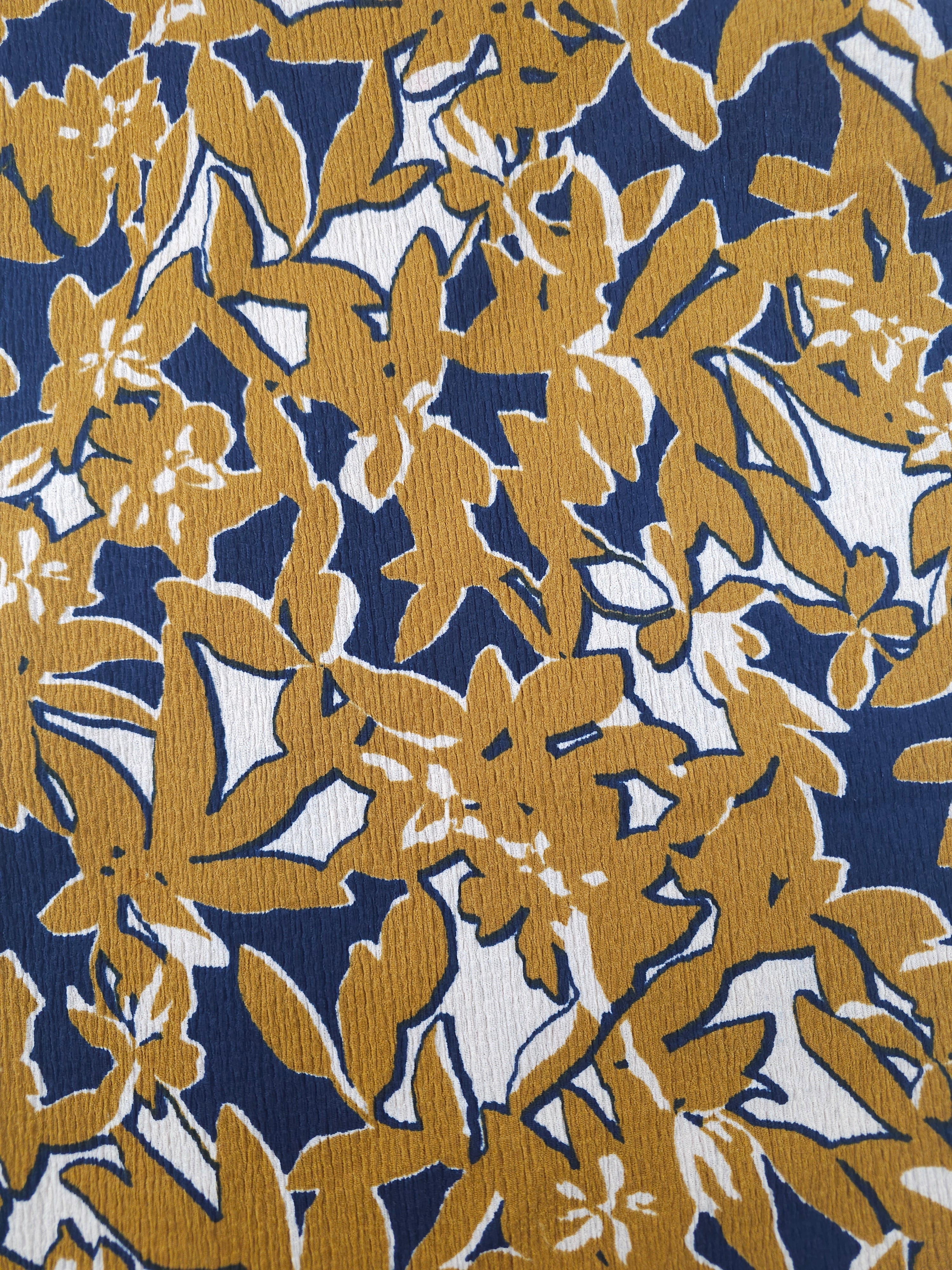 Dark mustard leaf Viscose crepe- 1.7m piece