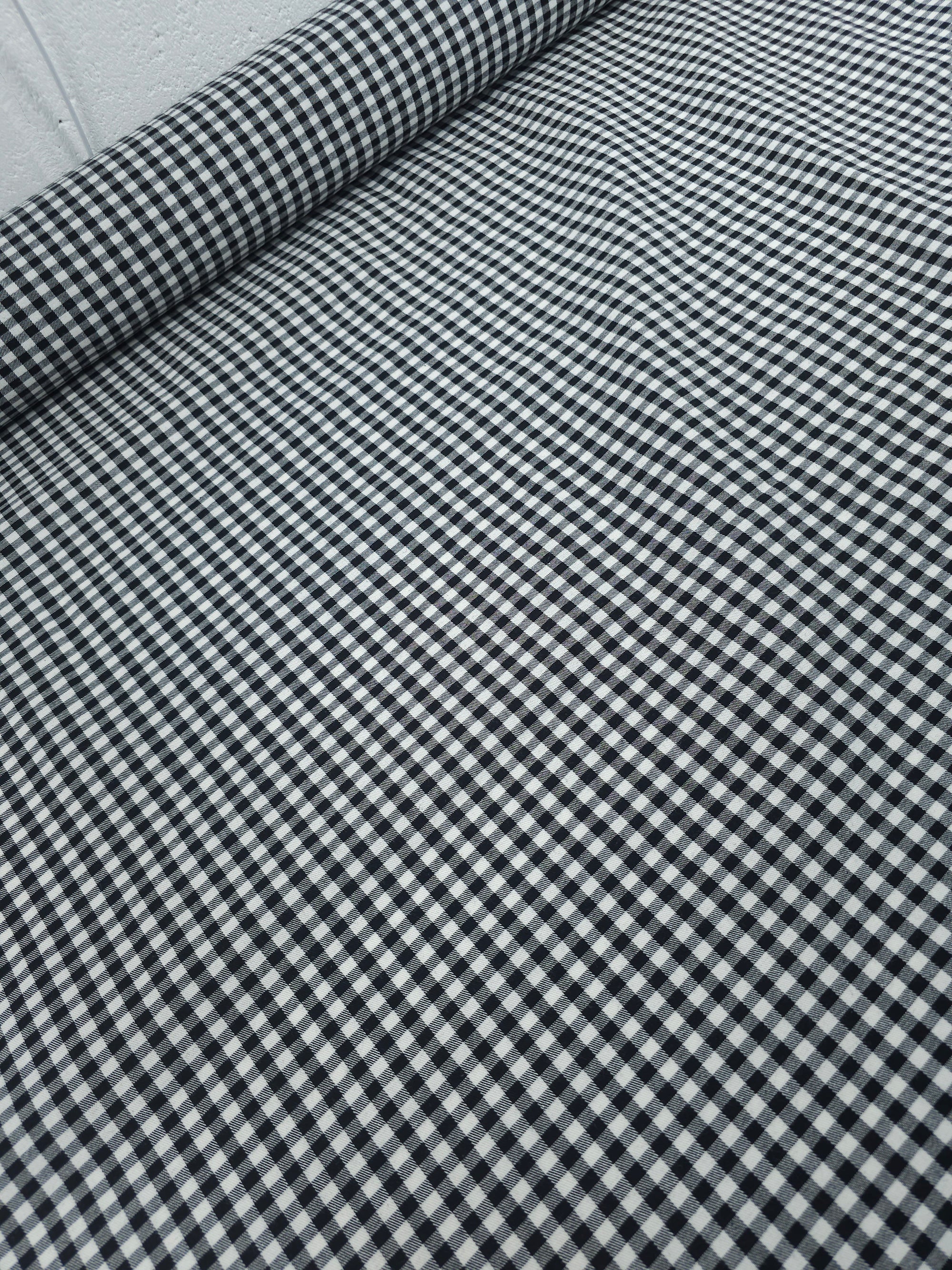 Black/White Gingham Denim