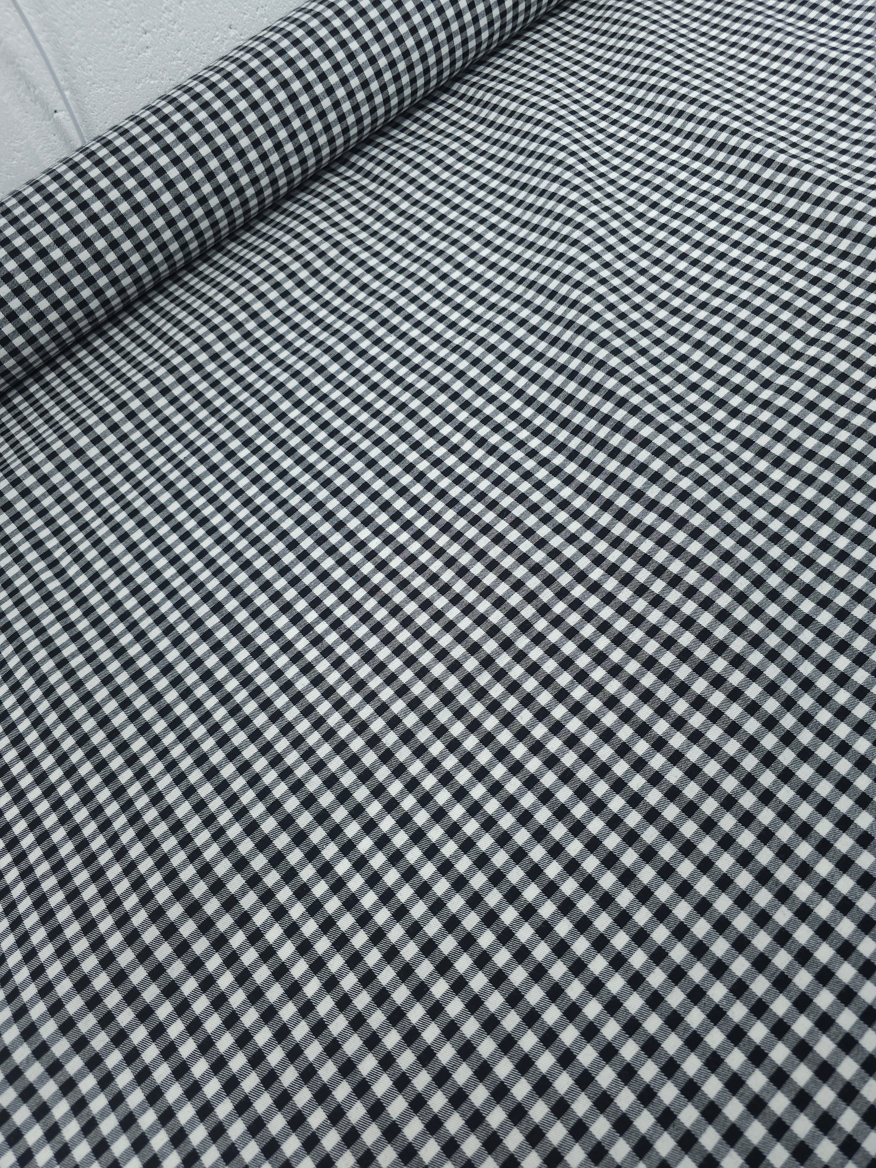 Black/White Gingham Denim