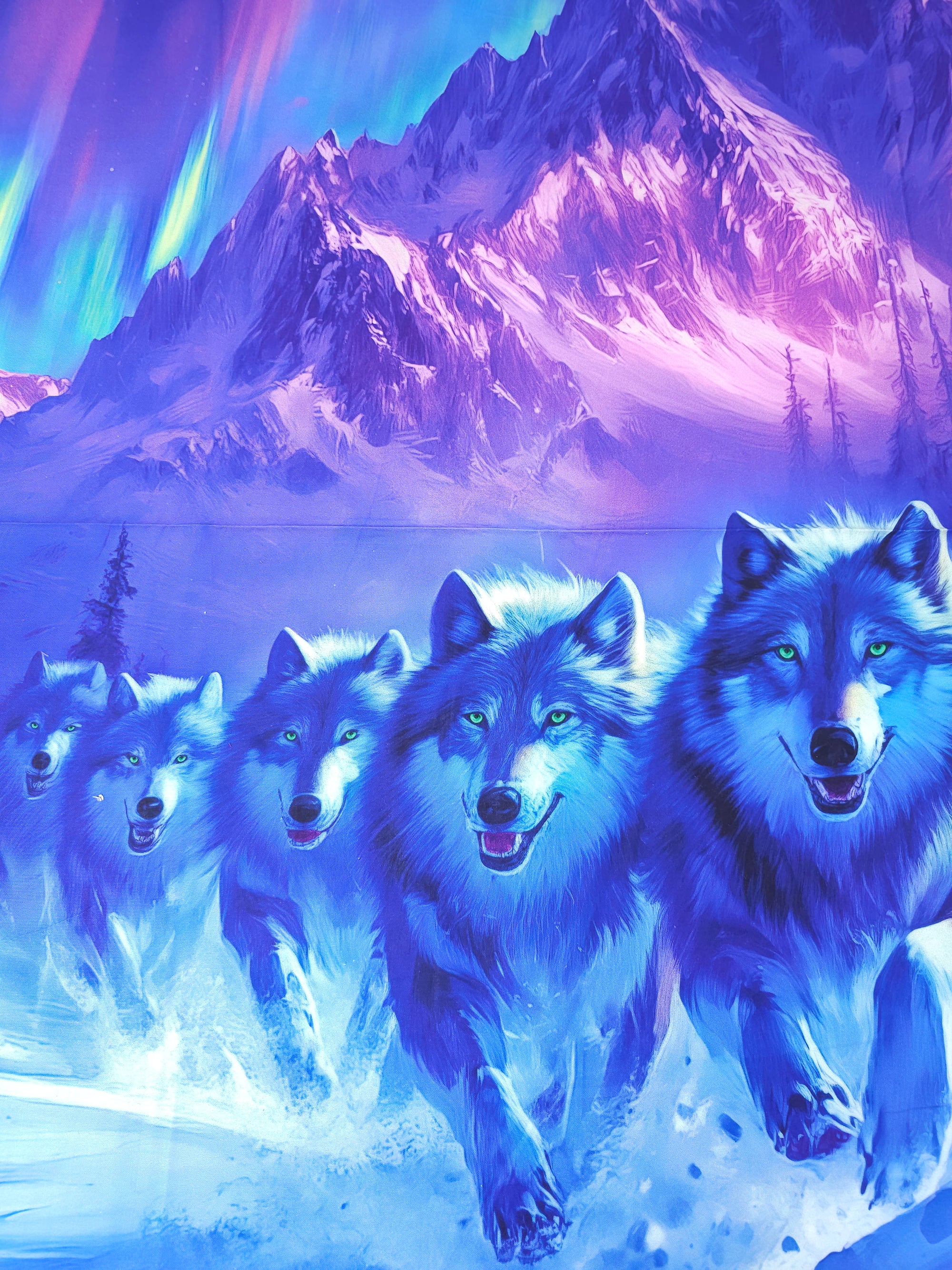 Mountain Wolf Pack 100% Cotton - 85cm Panel