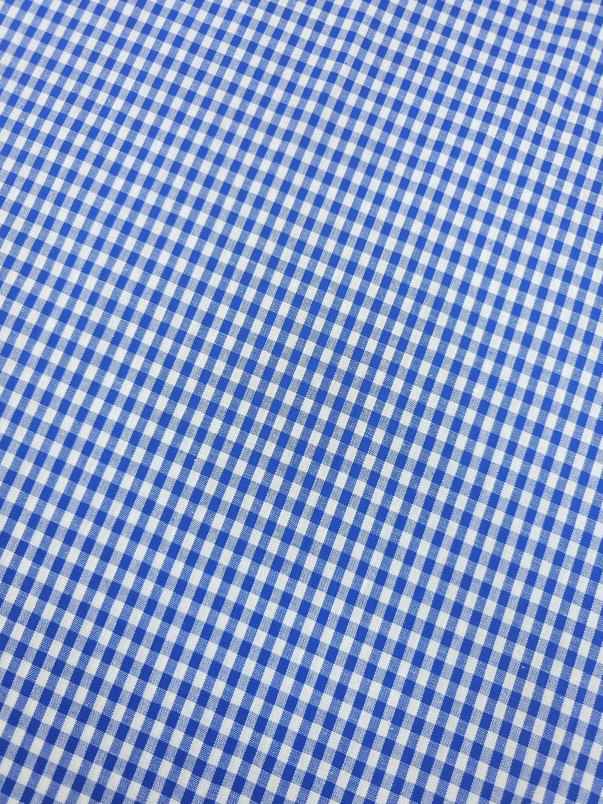 Cobalt Blue Small Gingham 100% Cotton 55"