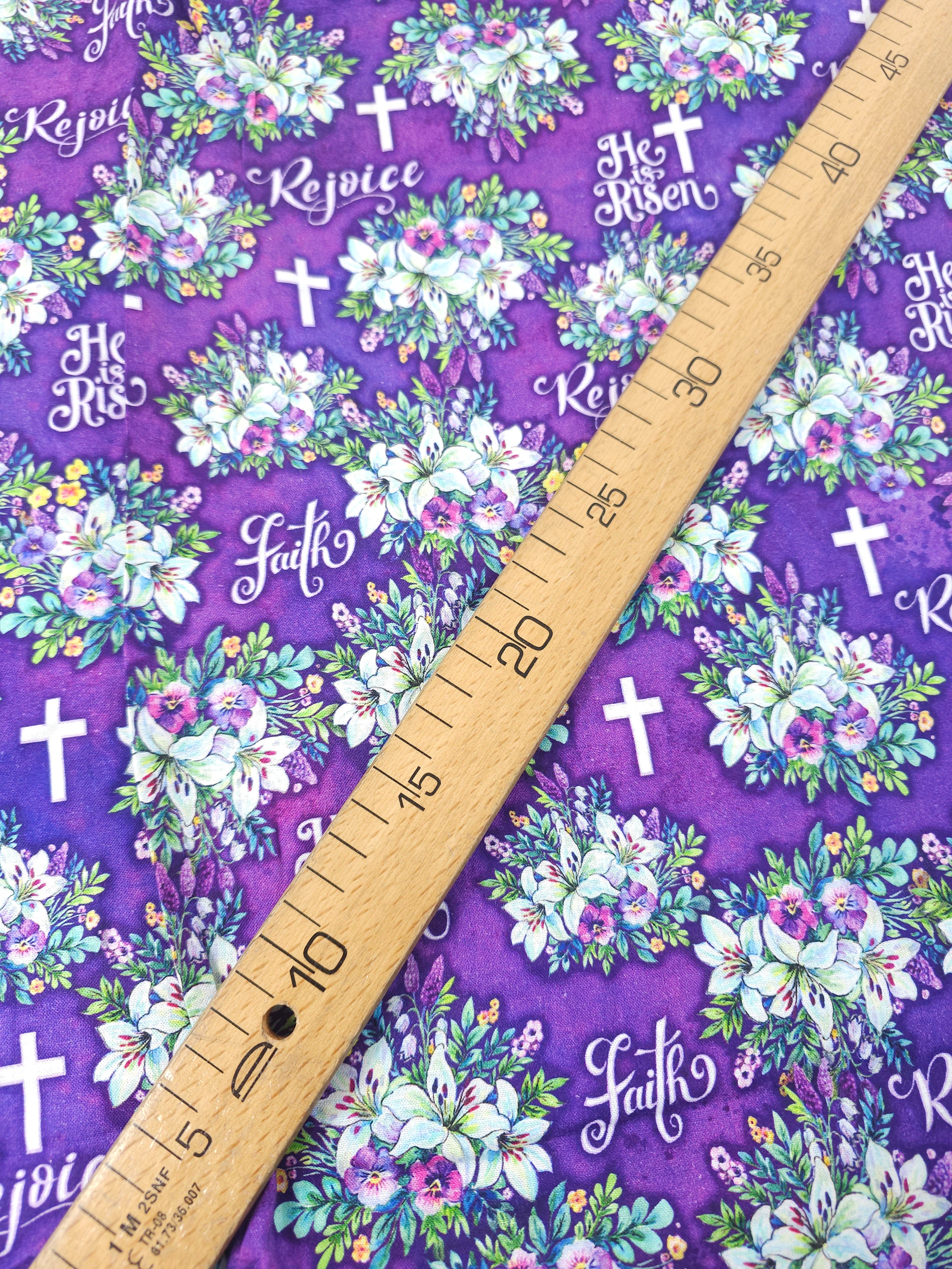 Purple Floral Rejoice 100% Cotton