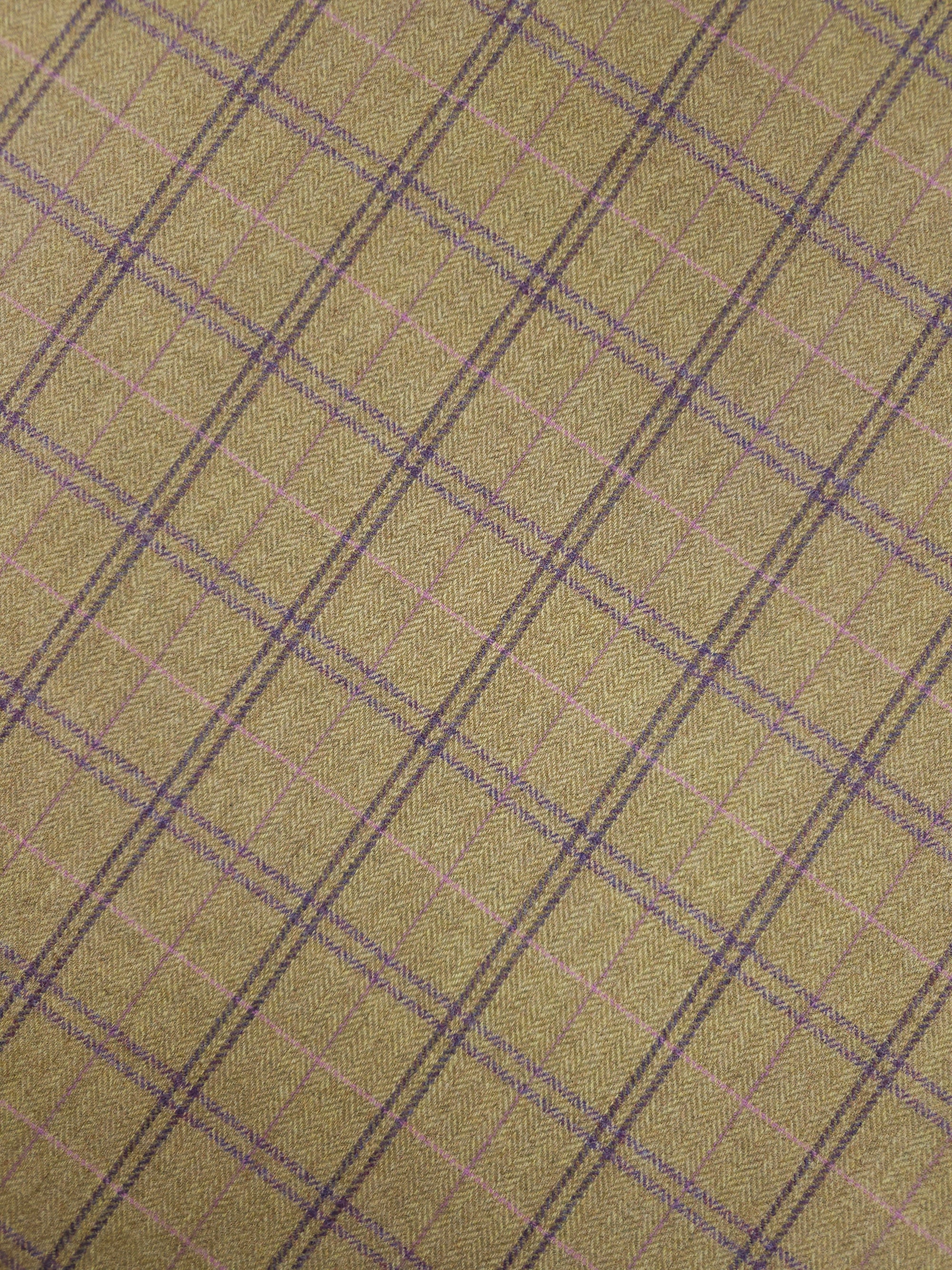 Purple/Sand Tartan Check Soft 100% Wool *ABRAHAM MOON*