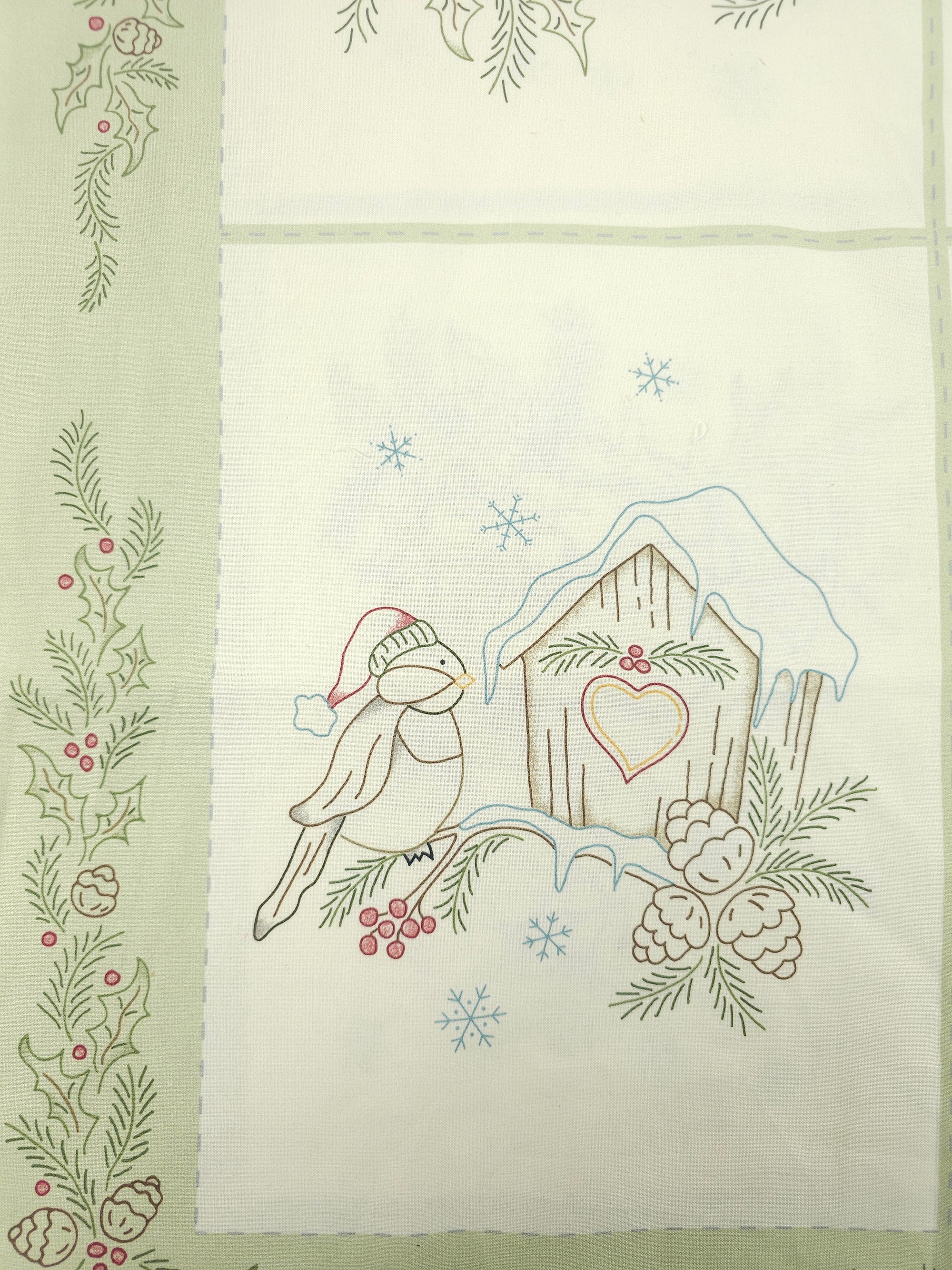 Winter line drawing Cotton panel- 0.6m