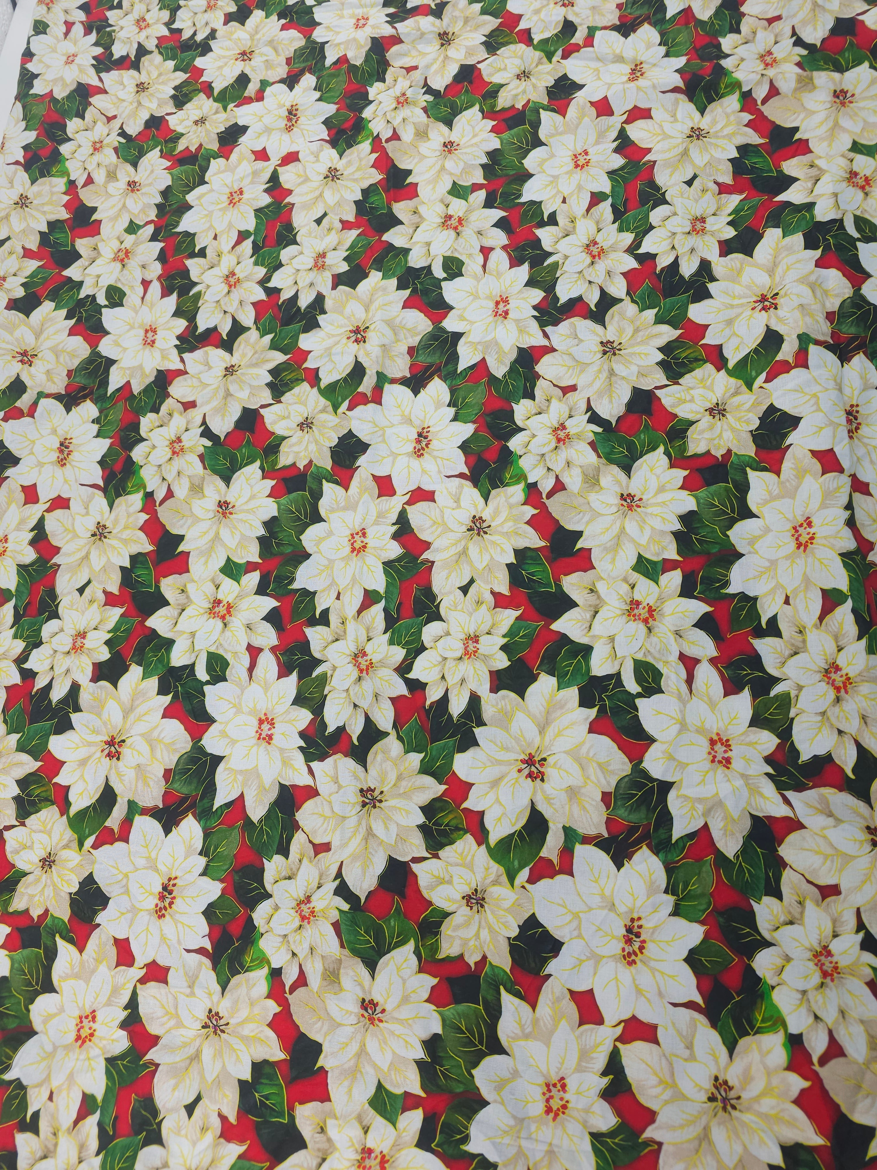 Winter rose Cotton- 1.2m piece