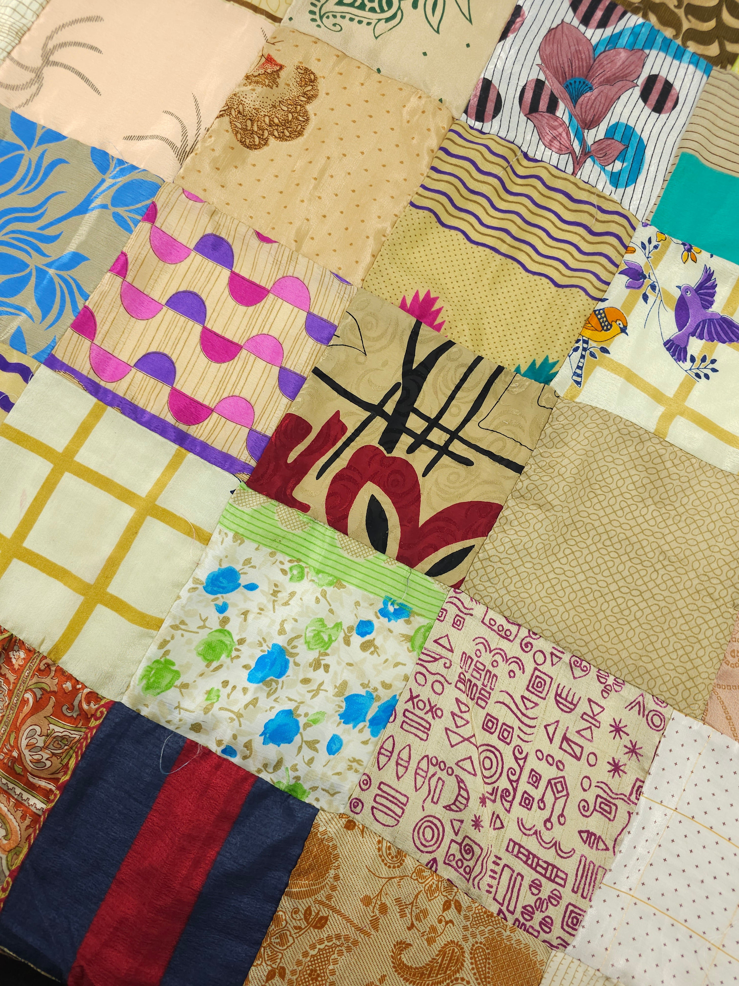 Multi Pattern Silk Patchwork