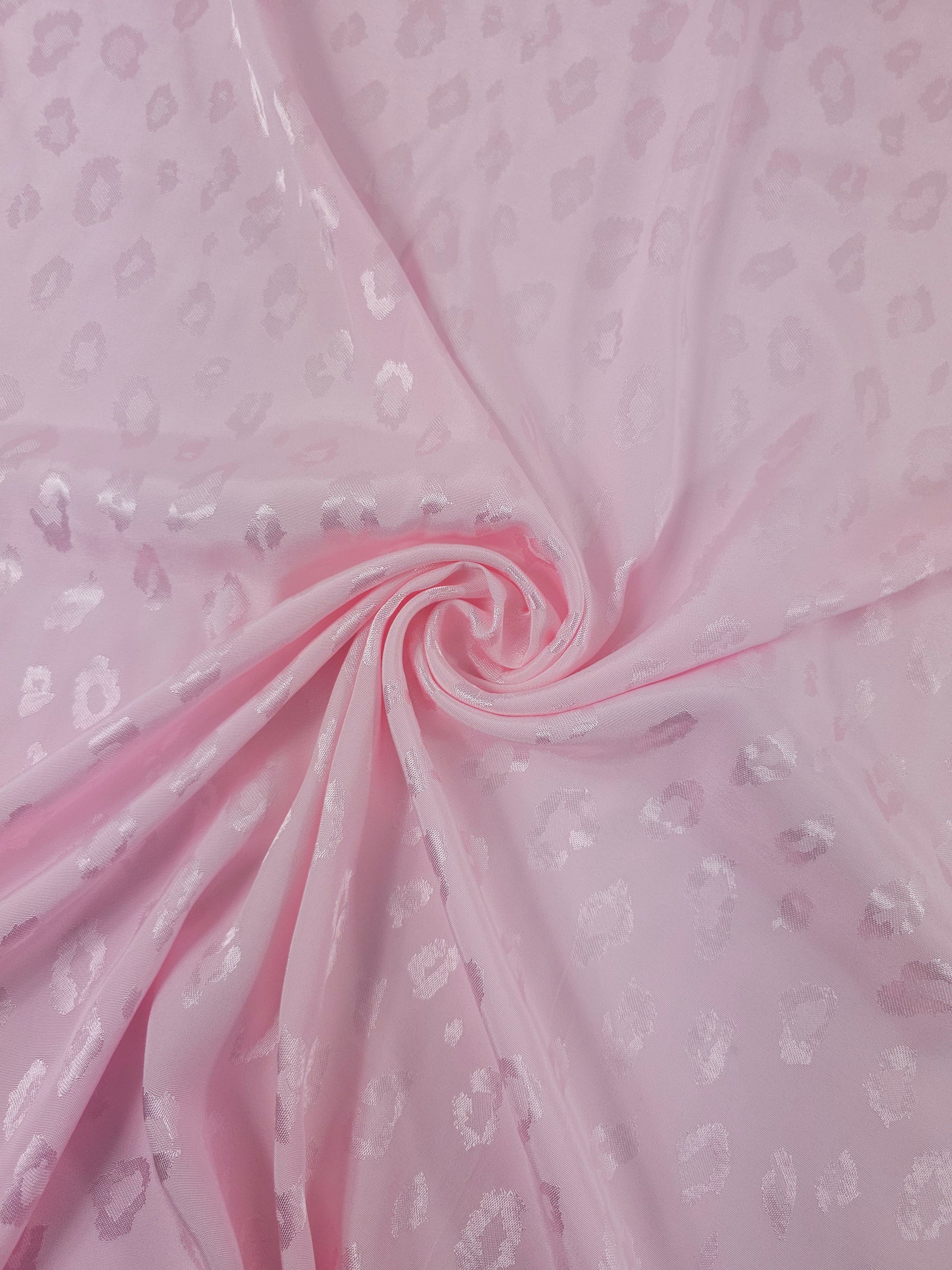 Baby Pink Leopard Viscose Jacquard