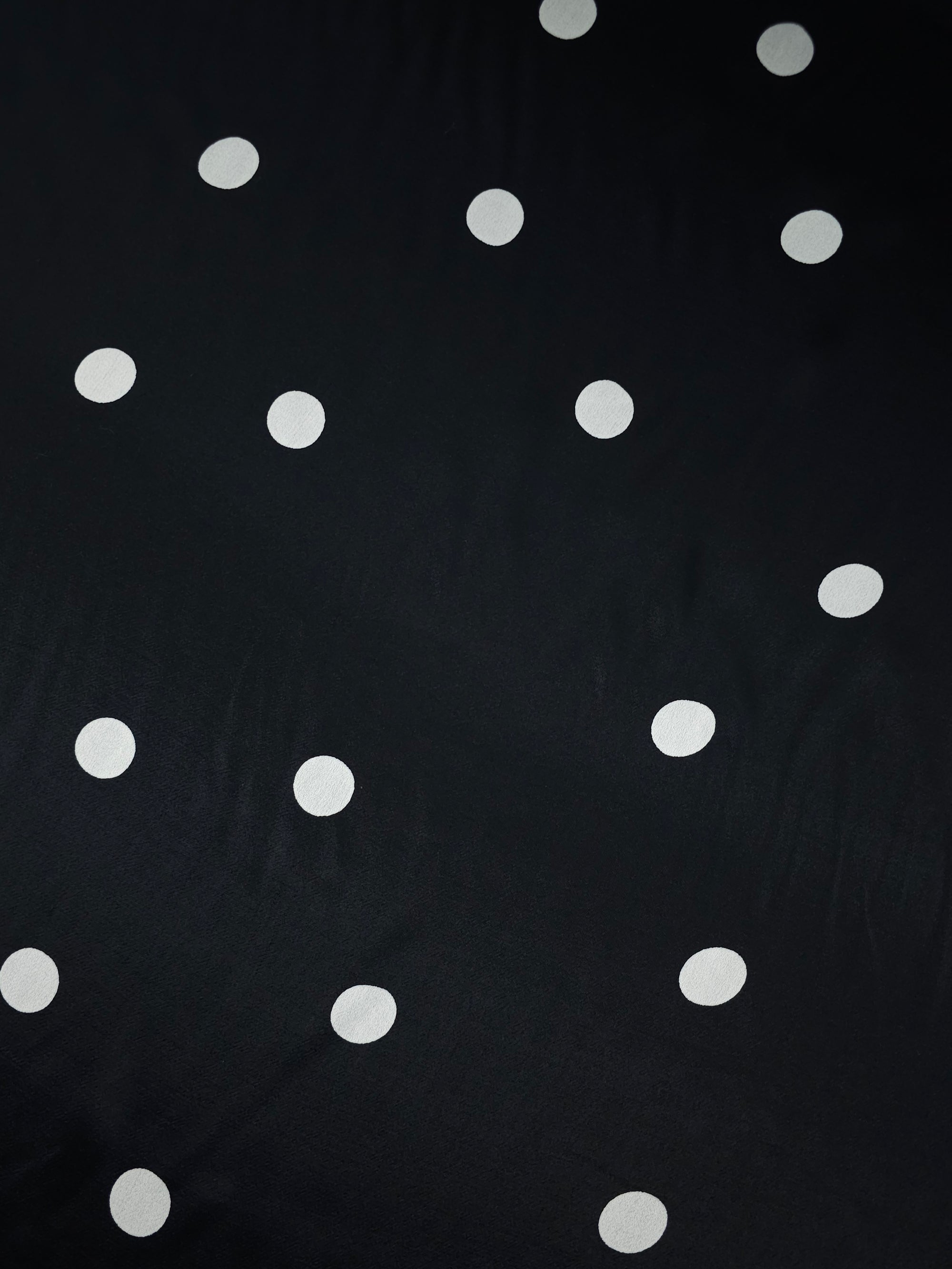 Black/White Polka Spot Viscose Satin