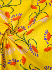  Yellow Abstract Watercolour Tulip Cotton