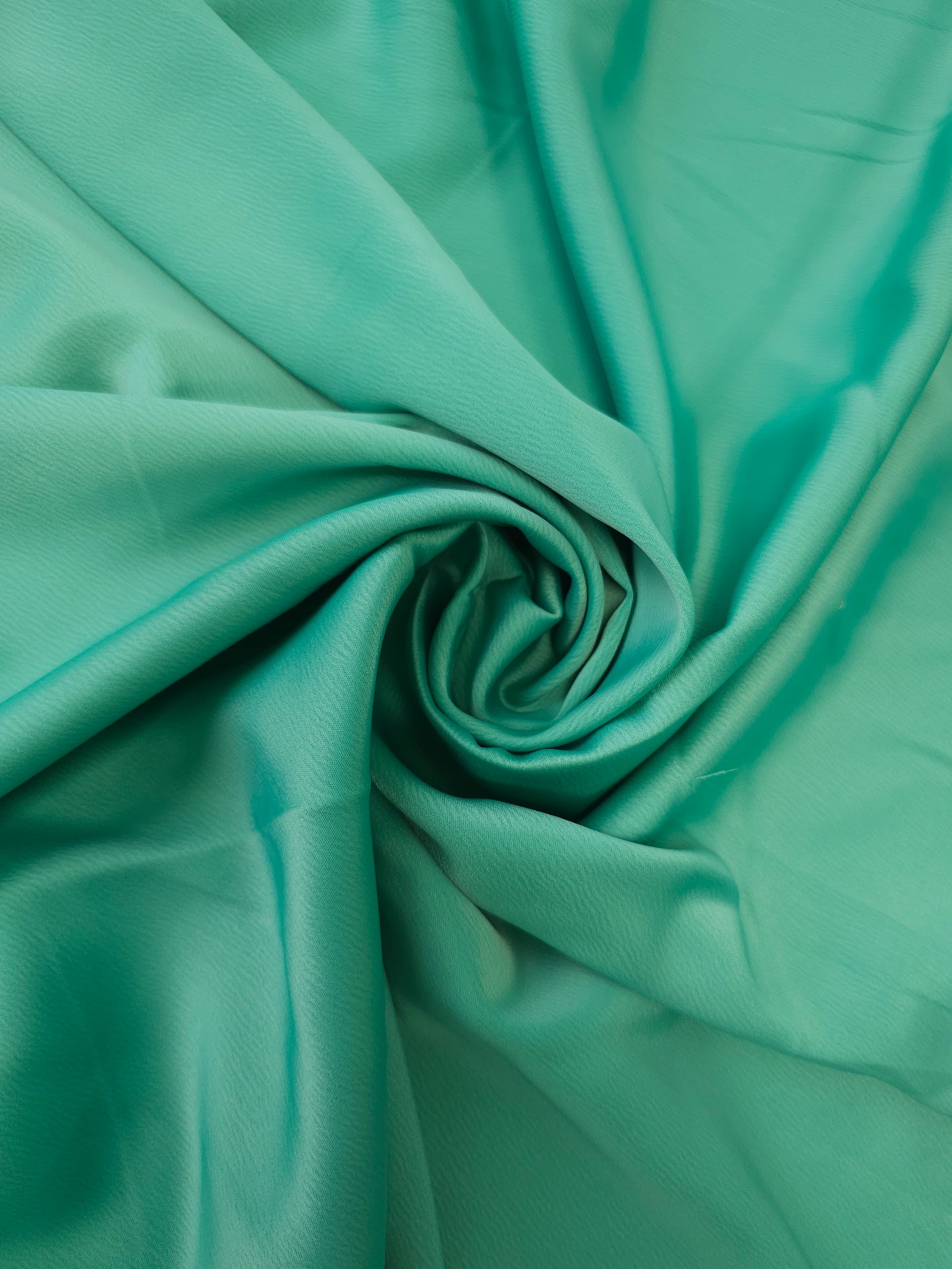 Teal Matte Poly Crinkle Satin
