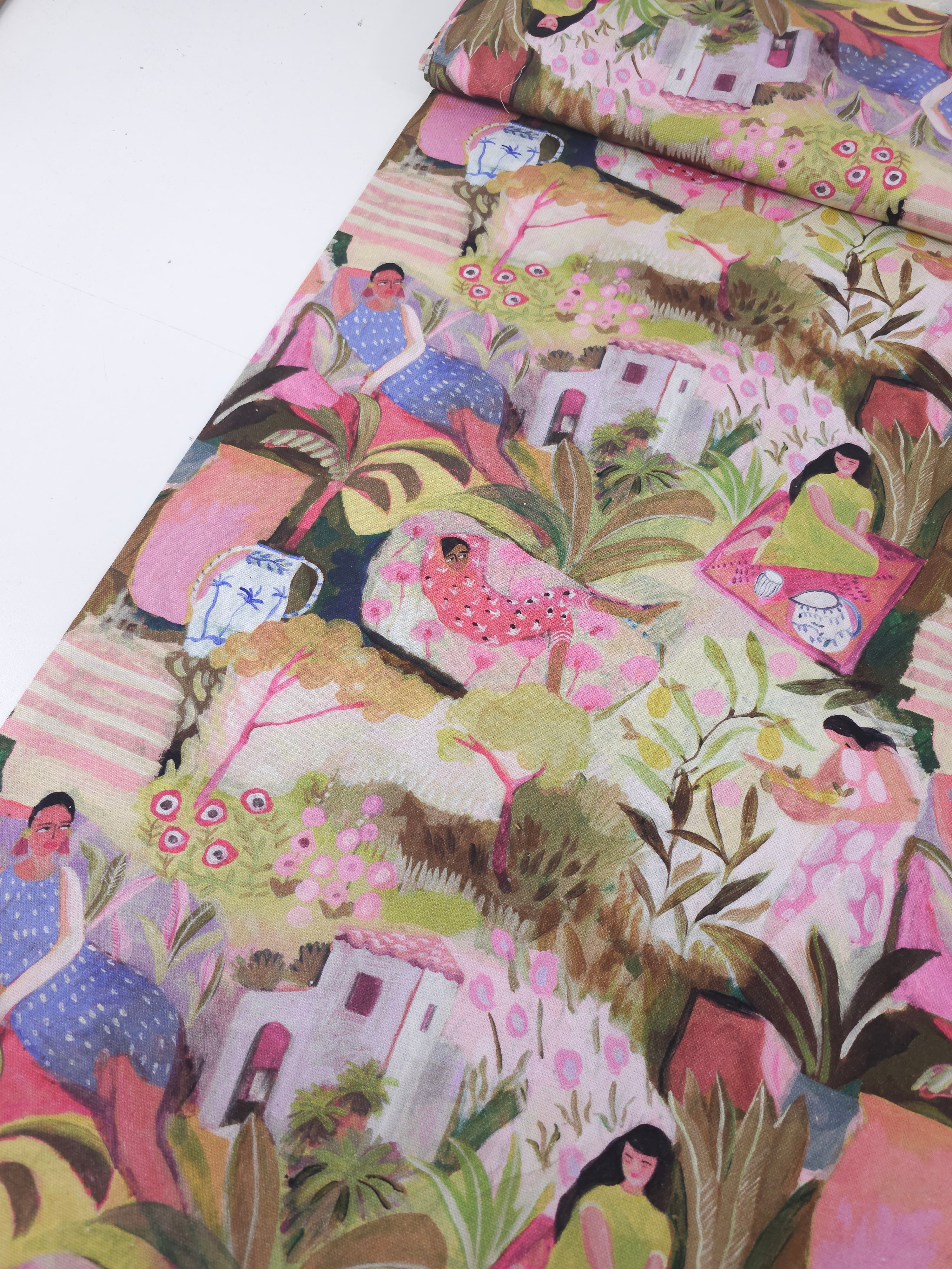 Tropical Garden Chill Canvas Cotton
