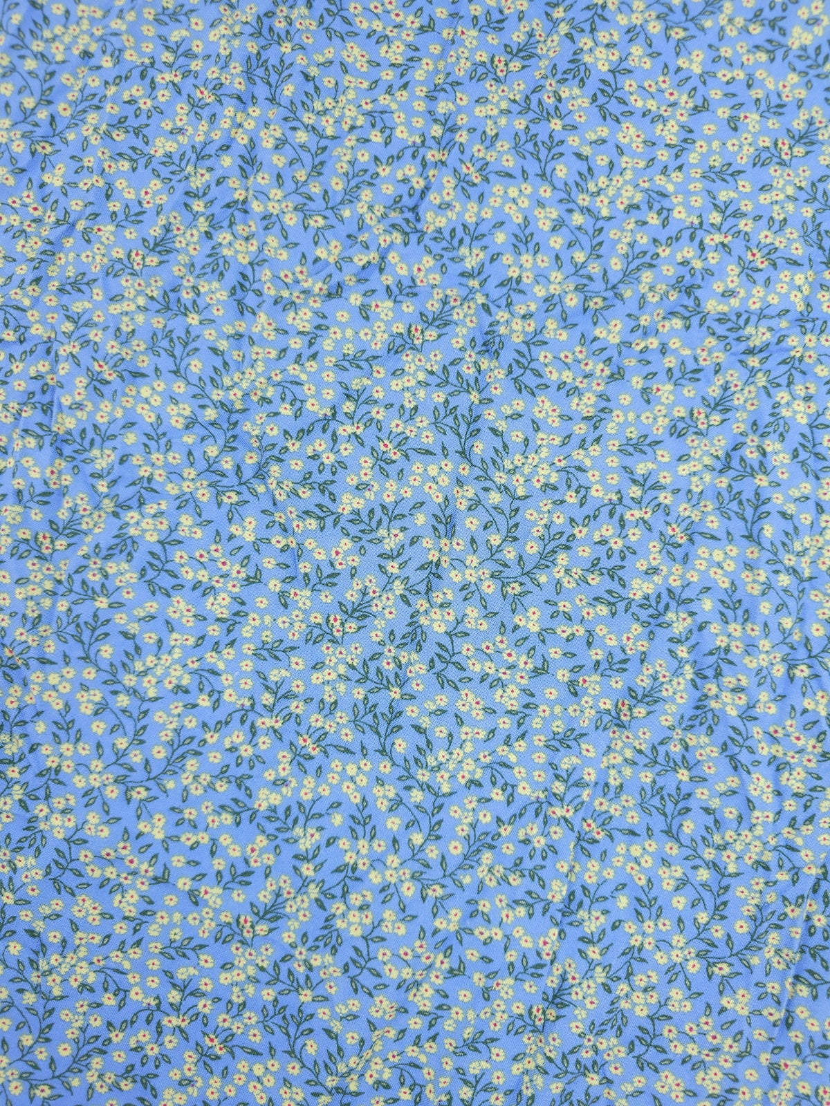 Blue/Yellow Mini Ditsy Floral Field Viscose Challis - Uniqlo