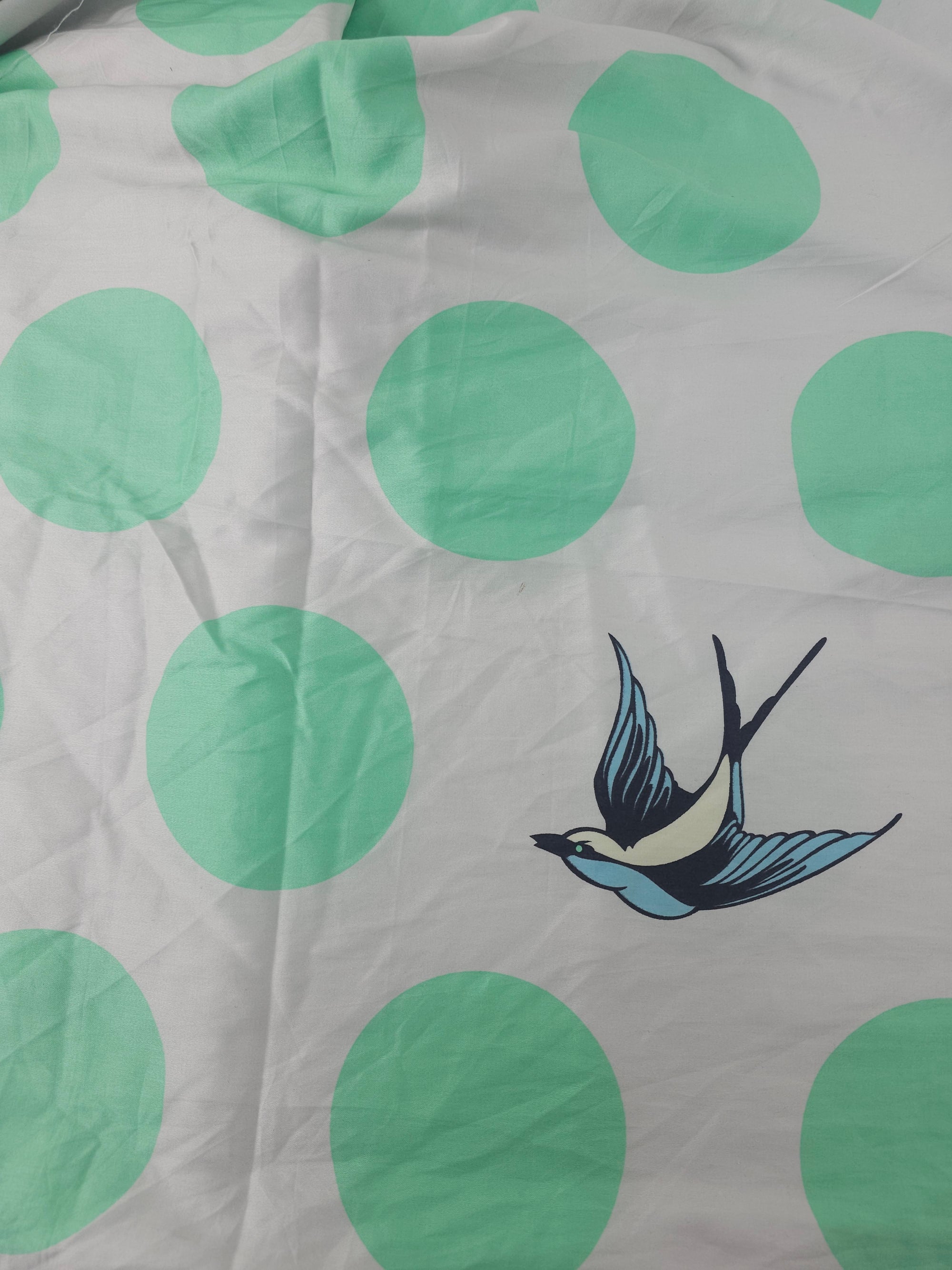 Mint birdspotting Cotton sateen- 1.2m piece