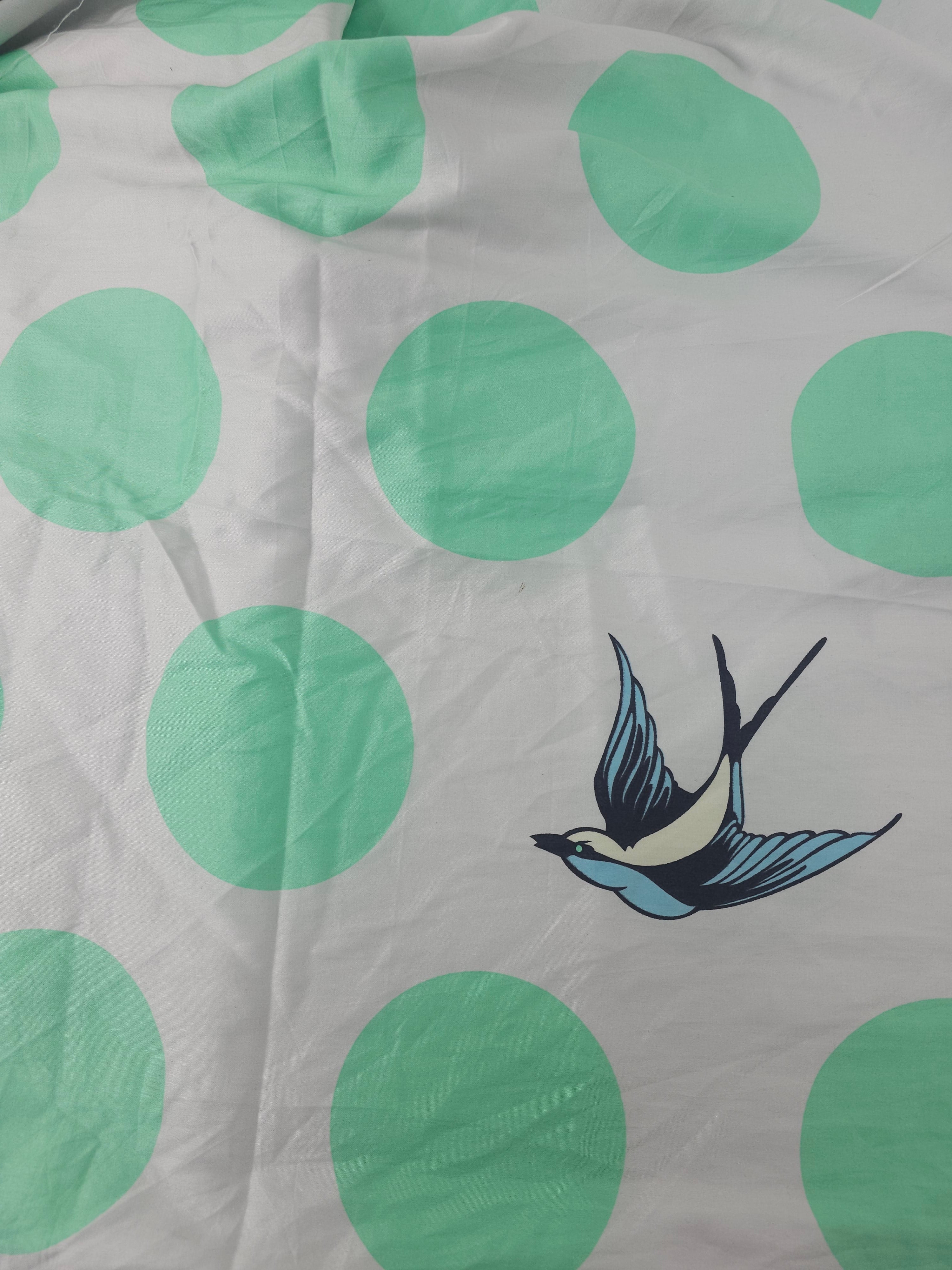 Mint birdspotting Cotton sateen- 1.2m piece