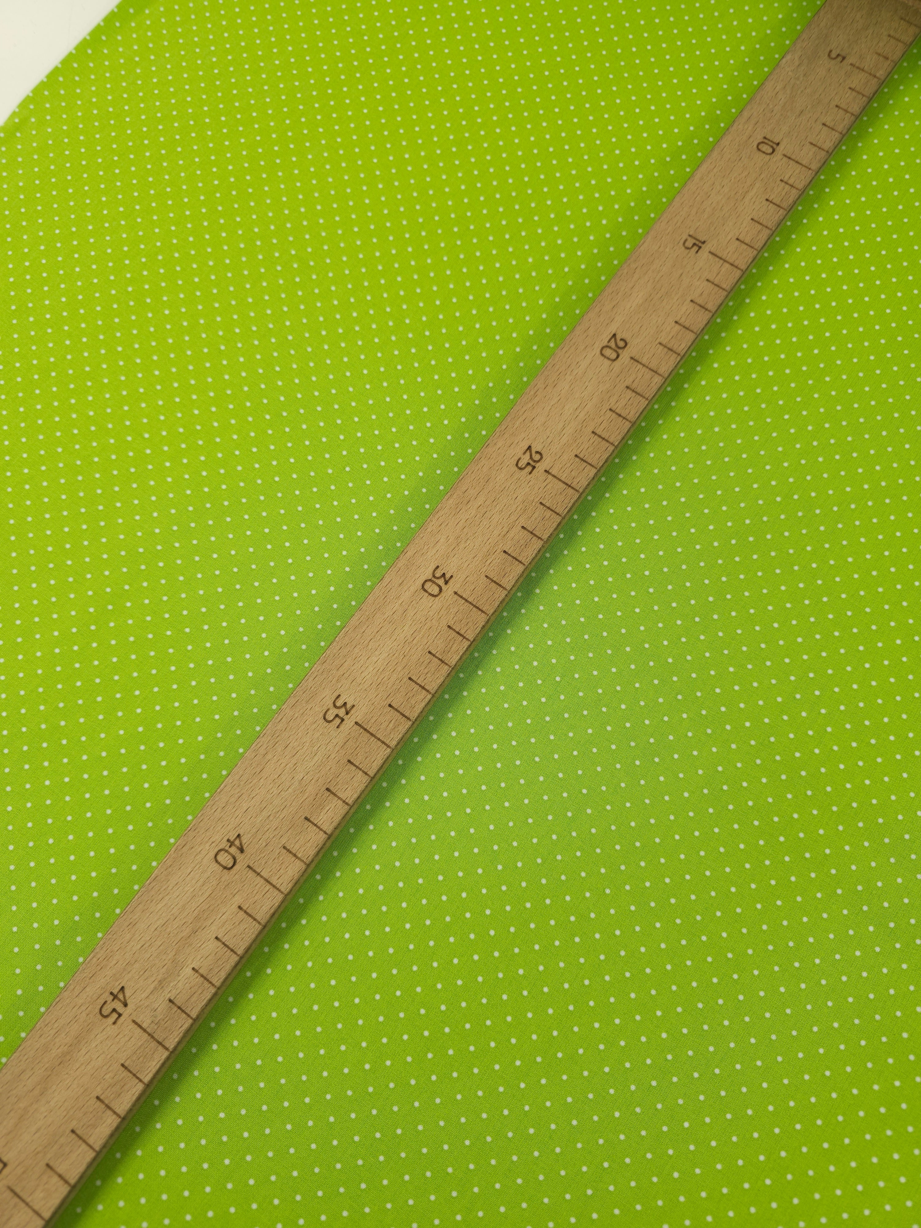 Lime Green Micro Polka Dot 100% Cotton 60”
