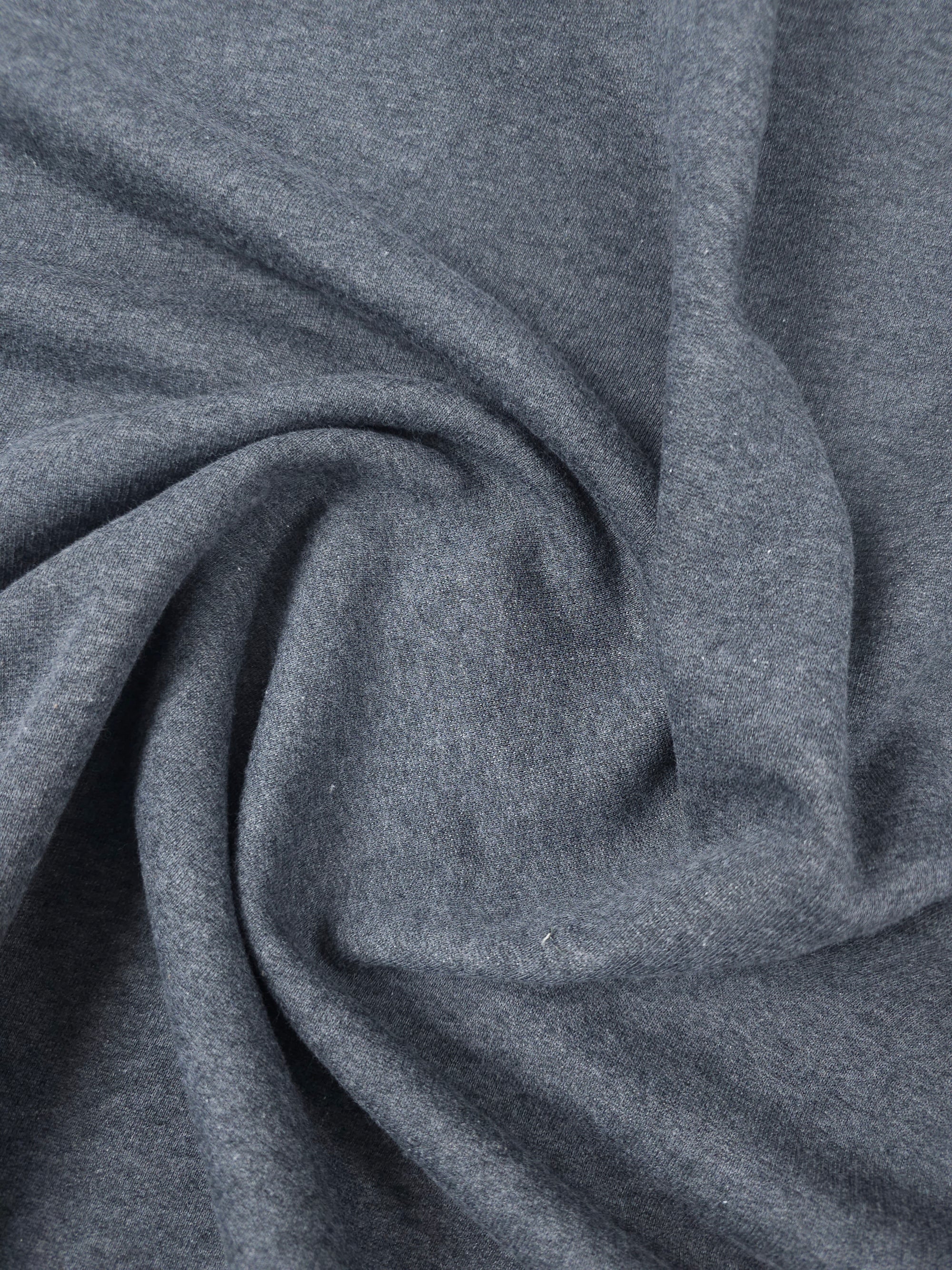 Dark Grey Fleece Backed Cotton Terry