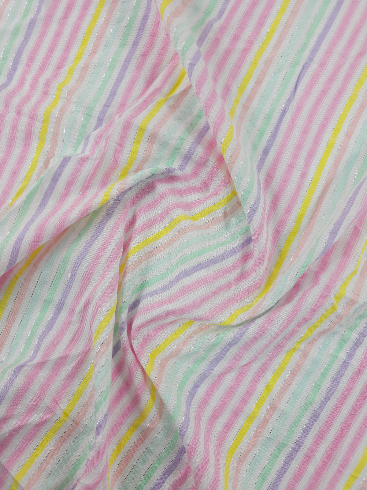 Pastel Lurex Stripe Cotton SeerSucker