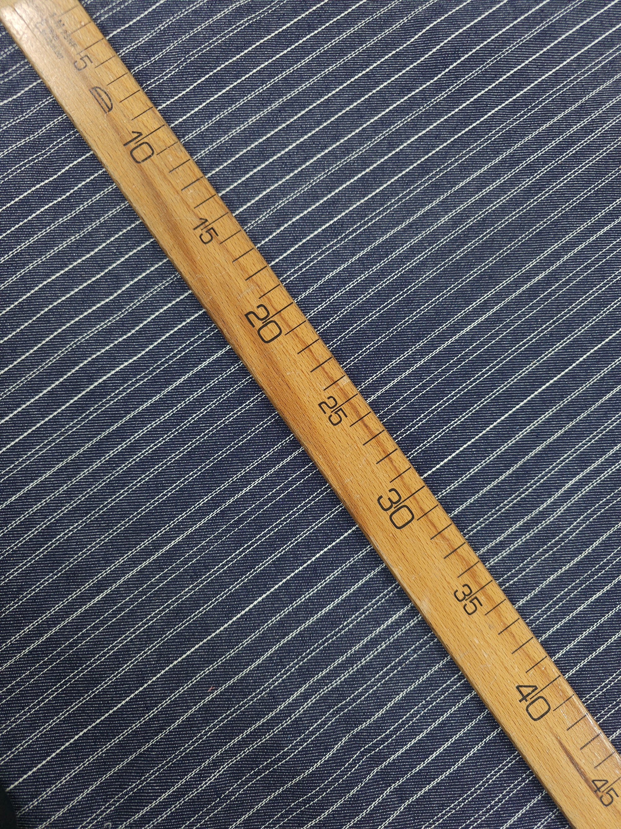 Washed Navy Busy Pinstripe Denim